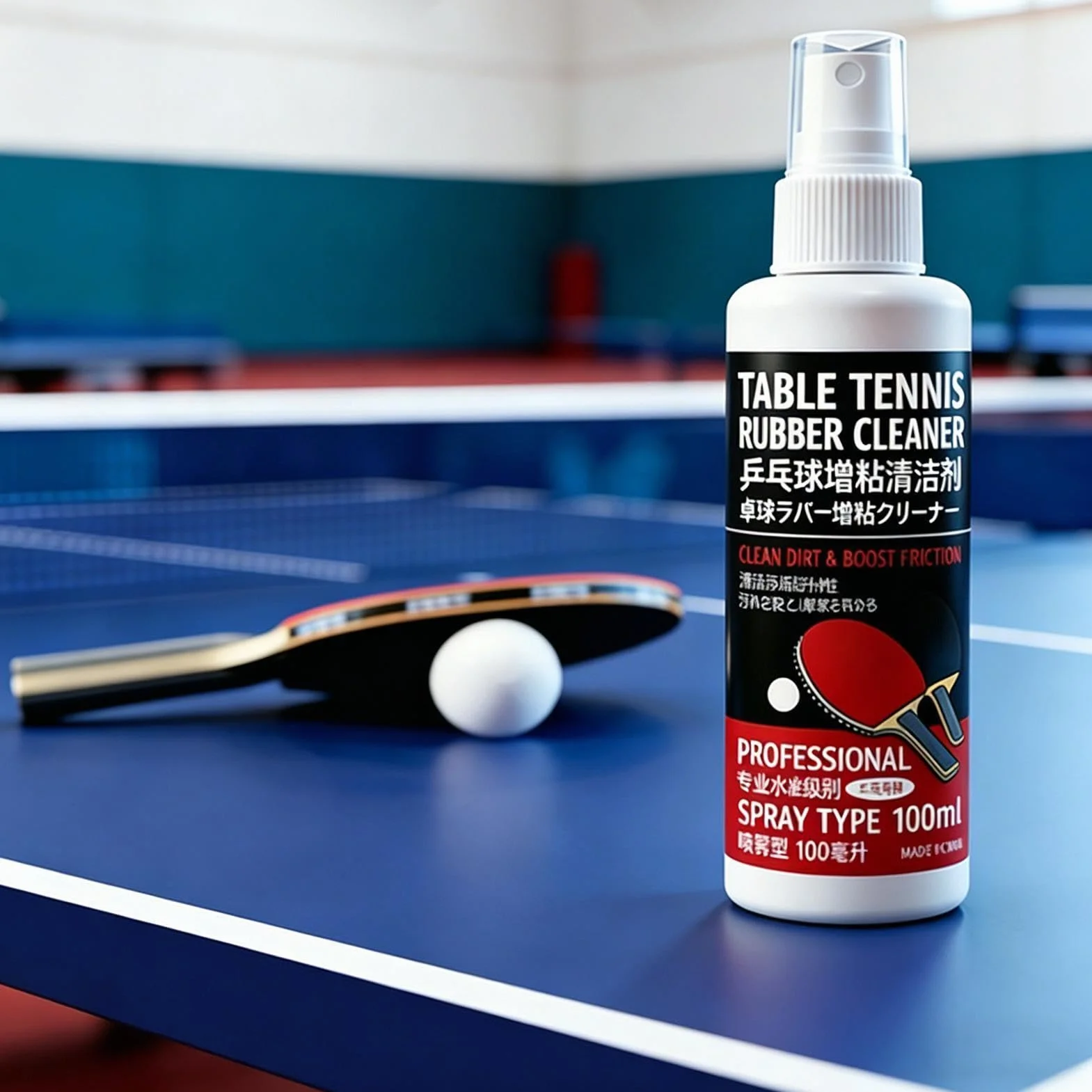 Spray Nettoyant Raquette Tennis de Table 100 ML Nettoyant Caoutchouc Anti-Poussière