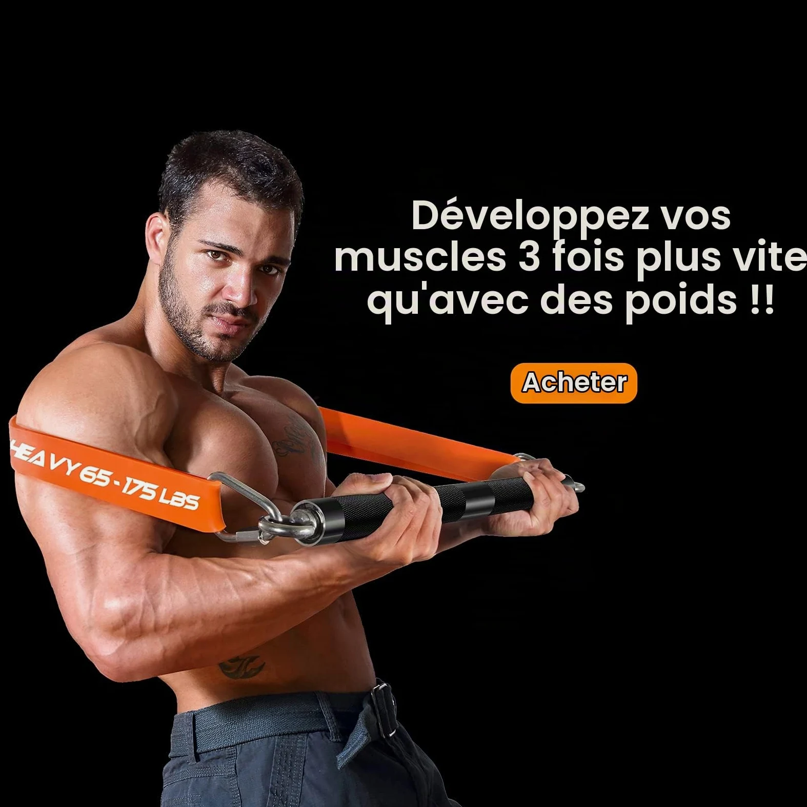 DASKING Kit de Bandes de Résistance avec Barre d'exercice, Amovible Pilates Barre + 4 Bande Élastique Latex-Kit de Barres Fitness pour la Musculation, Le Yoga -Équipement de Domicile Sports, Home Gym