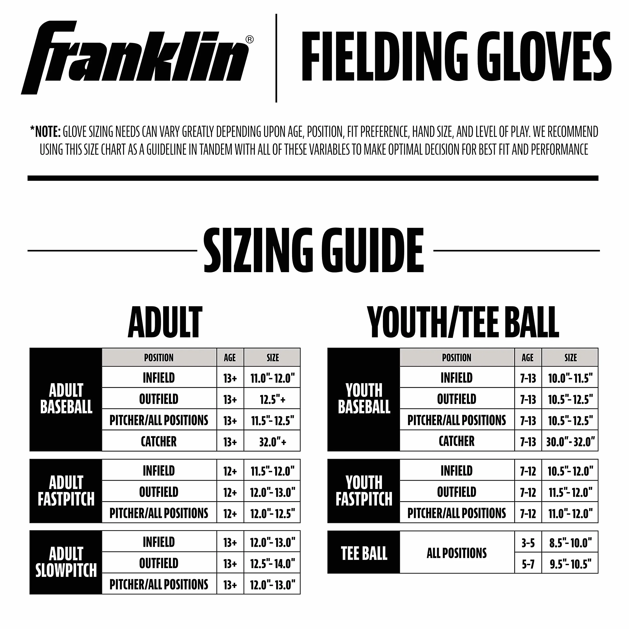 Franklin Sports Fastpitch Gant de Softball 30,5 cm