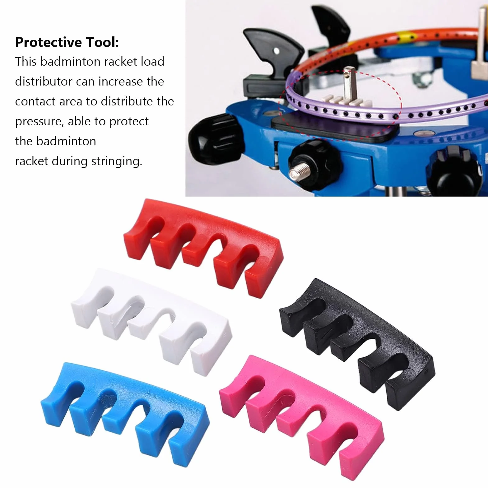 Agatige 5Pcs Répartiteurs de Charge pour Raquettes de Badminton, Protecteur de Cordage
