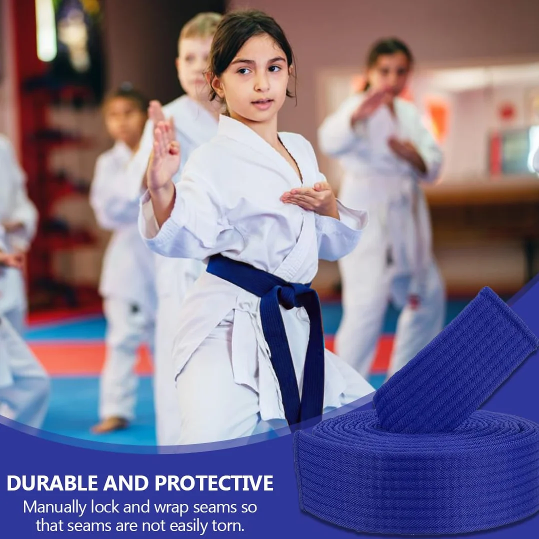 Ceinture de Taekwondo 240 cm Bleue Niveau 4
