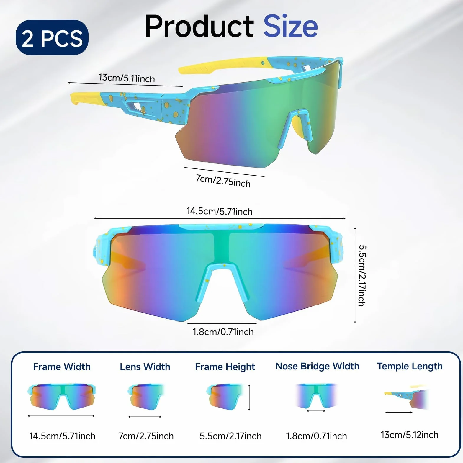 Lunettes de Soleil Sport Polarisées UV400 pour Cyclisme, Ski, Moto, Course à Pied