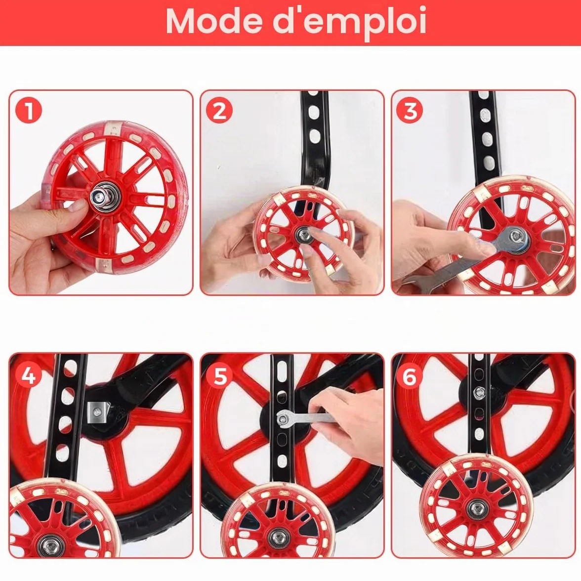 Roulettes Stabilisatrices Universelles 12-20 Pouces pour Vélo Enfant