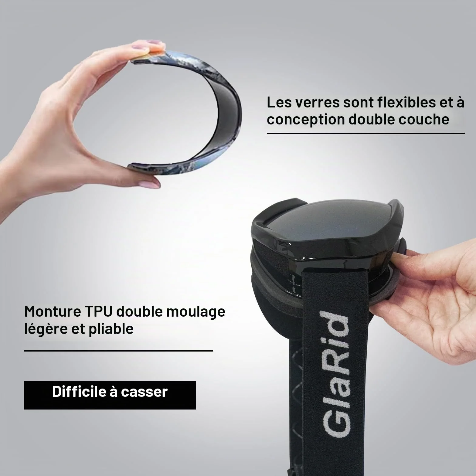 Masque de ski anti-buée avec étui à lunettes pour hommes femmes adolescents