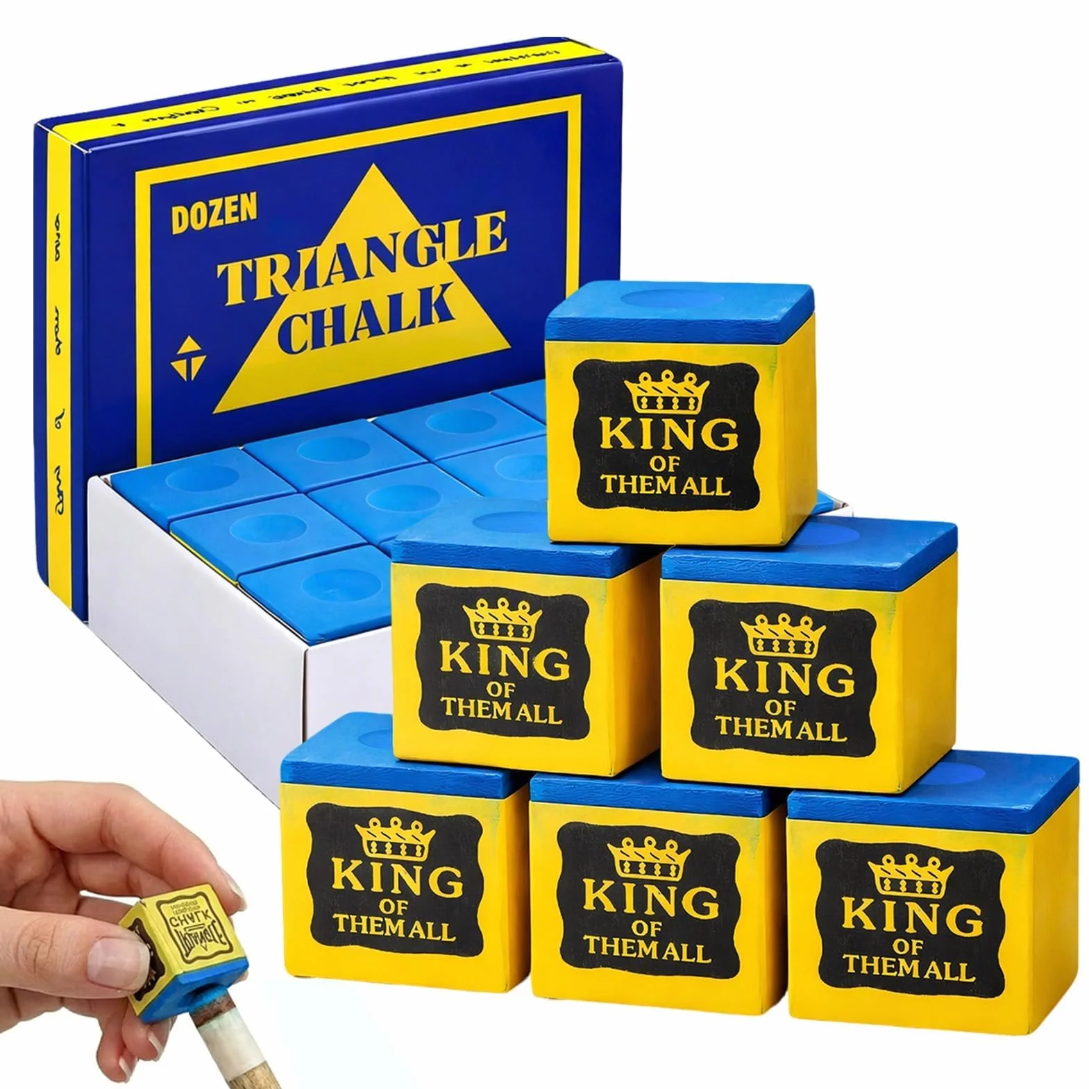 Craie de Billard Bleu Lot de 12, Haute Performance Carbonate de Calcium pour Pool Snooker