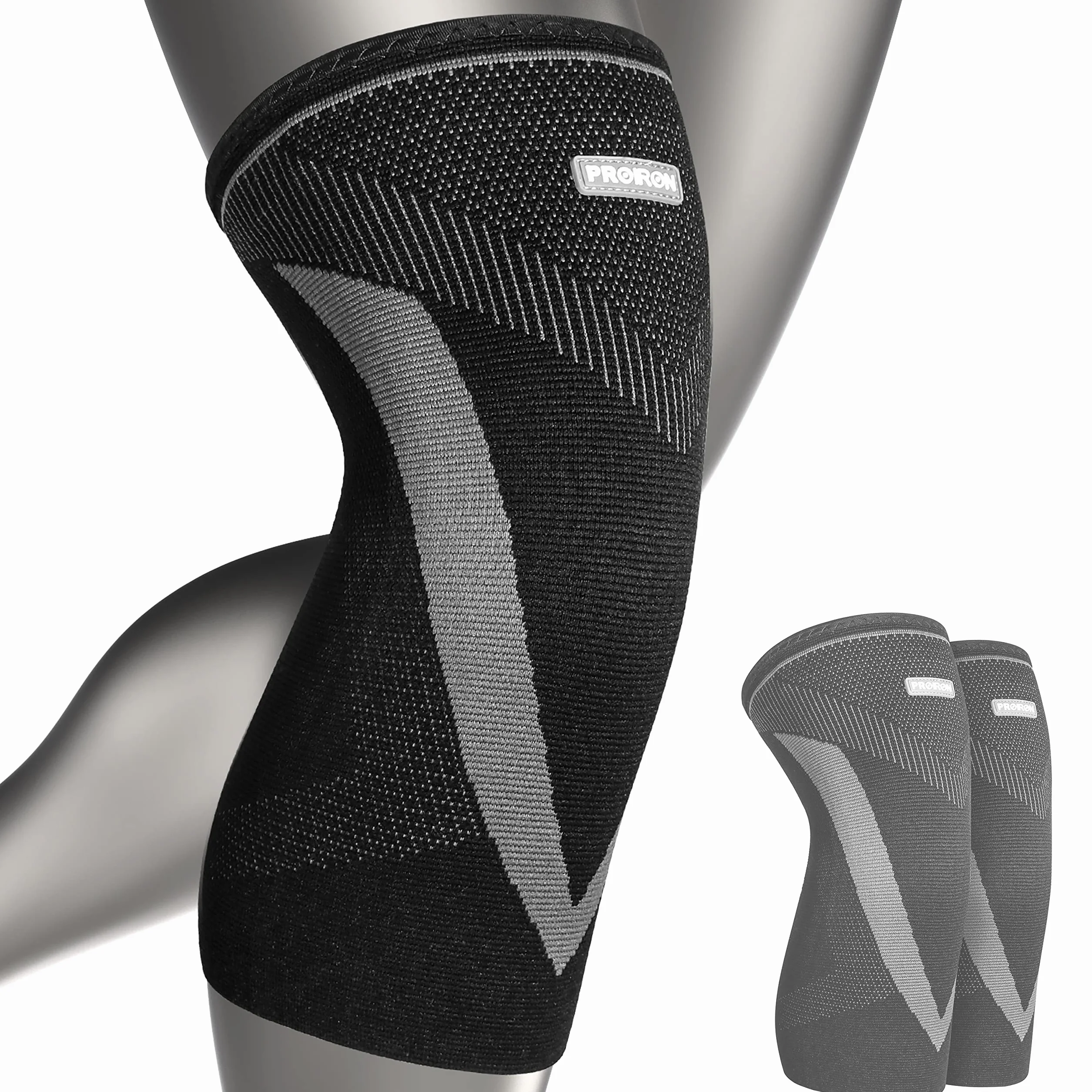 PROIRON Genouillère Sport pour Hommes Femmes Immobiliser Genou Respirant Antidérapant 1 Paire