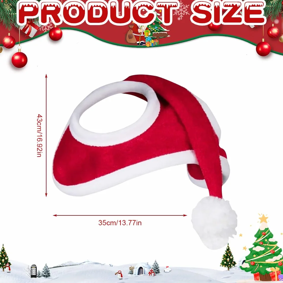 Bonnet de Noël pour Cheval, Bonnet de Noël avec Cheval, Bonnet de Noël pour Casque D'équitation, Accessoires de Noël pour Chevaux, Tenue pour Noël, 35 cm x 43 cm