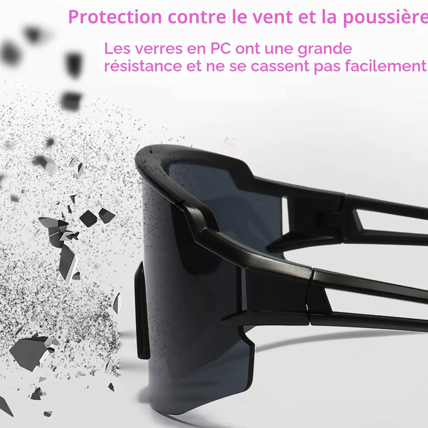 Lunette de Soleil Sport Polarisée UV400 pour Cyclisme Homme Femme