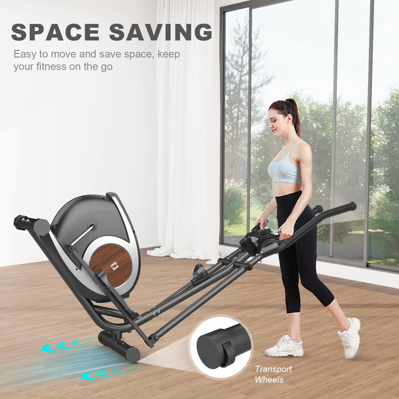 Vélo Elliptique Magnétique 16 Niveaux de Résistance Ultra-Silencieux Écran LCD Porte-Bouteille 120KG