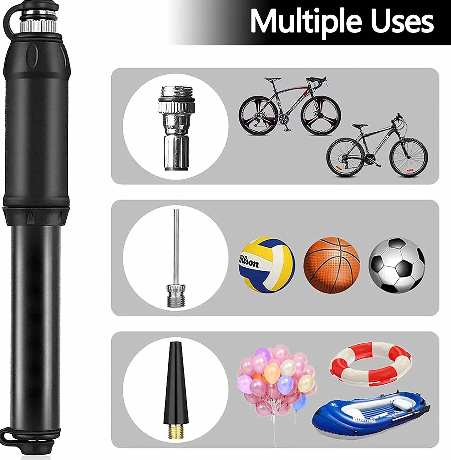 Mini Pompe à Vélo 140 PSI Alliage d'Aluminium pour VTT BMX Moto Presta Schrader