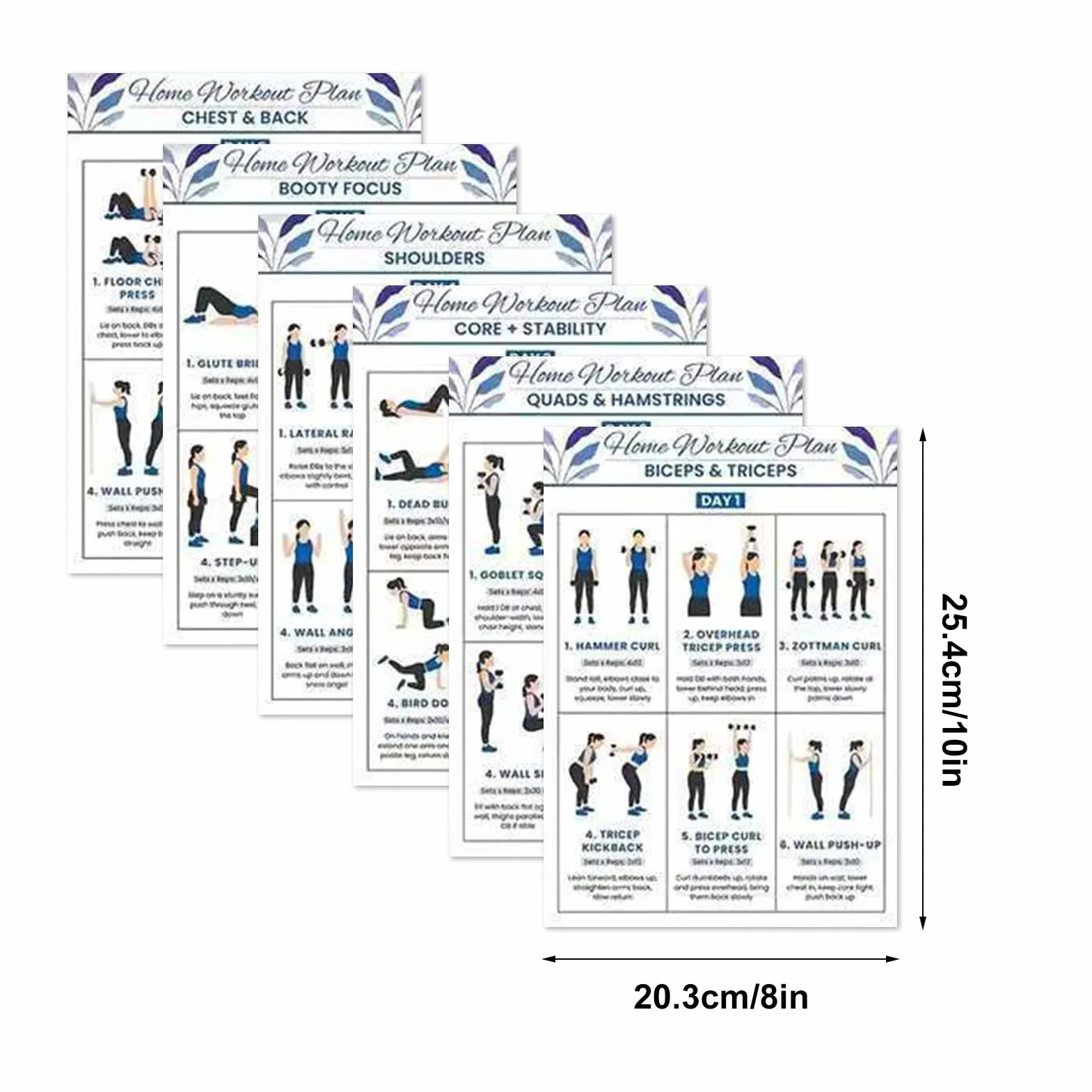 Affiches d'entraînement fitness salle de sport à domicile | Tableau d'action exercices yoga français