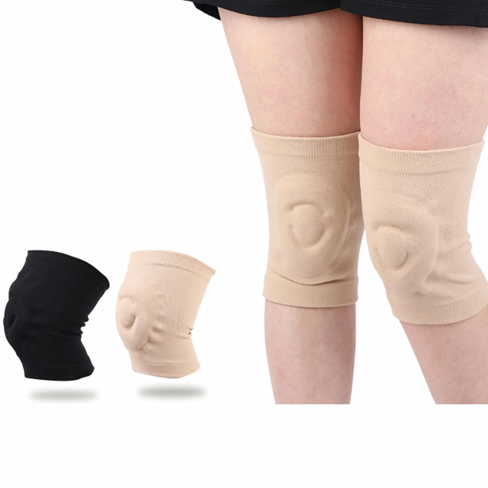 Genouillère en silicone pour homme et femme - Respirante - Facile à utiliser pour la danse, le patinage, le cyclisme