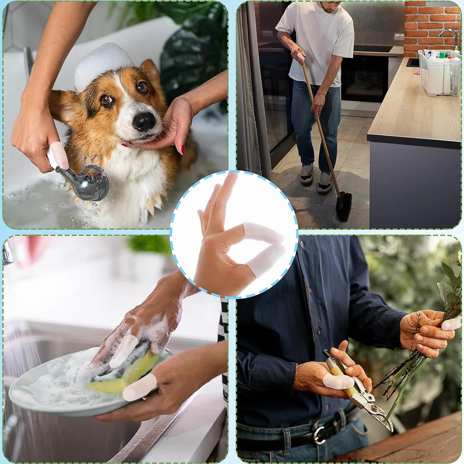Protecteur de Doigt Silicone 20 Pièces Manchons de Soutien du Pouce pour Tricot