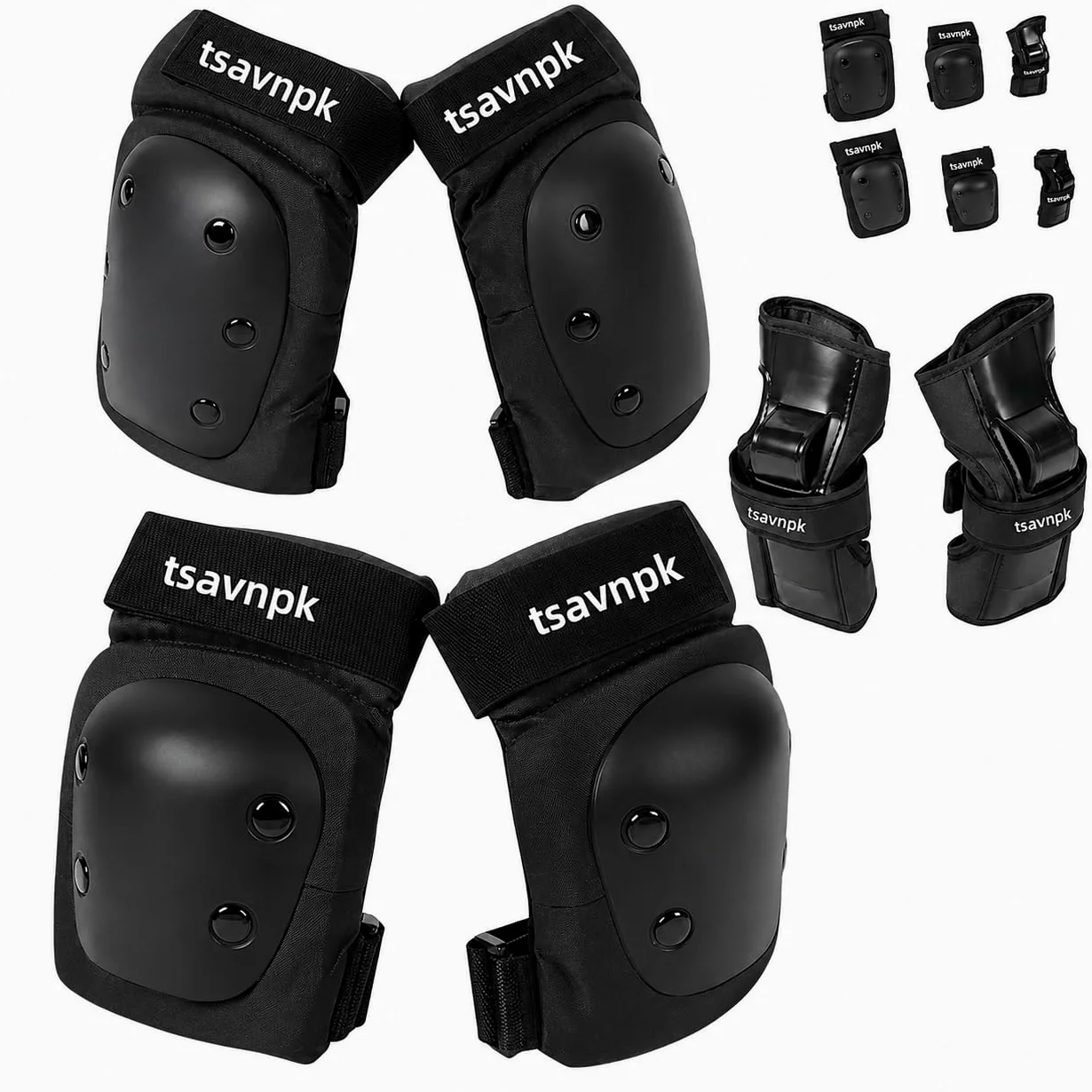 Équipement de protection pour skateboard, équipement de protection de patin, genouillères, tortue de glace, ensemble de 6 pièces épaisses