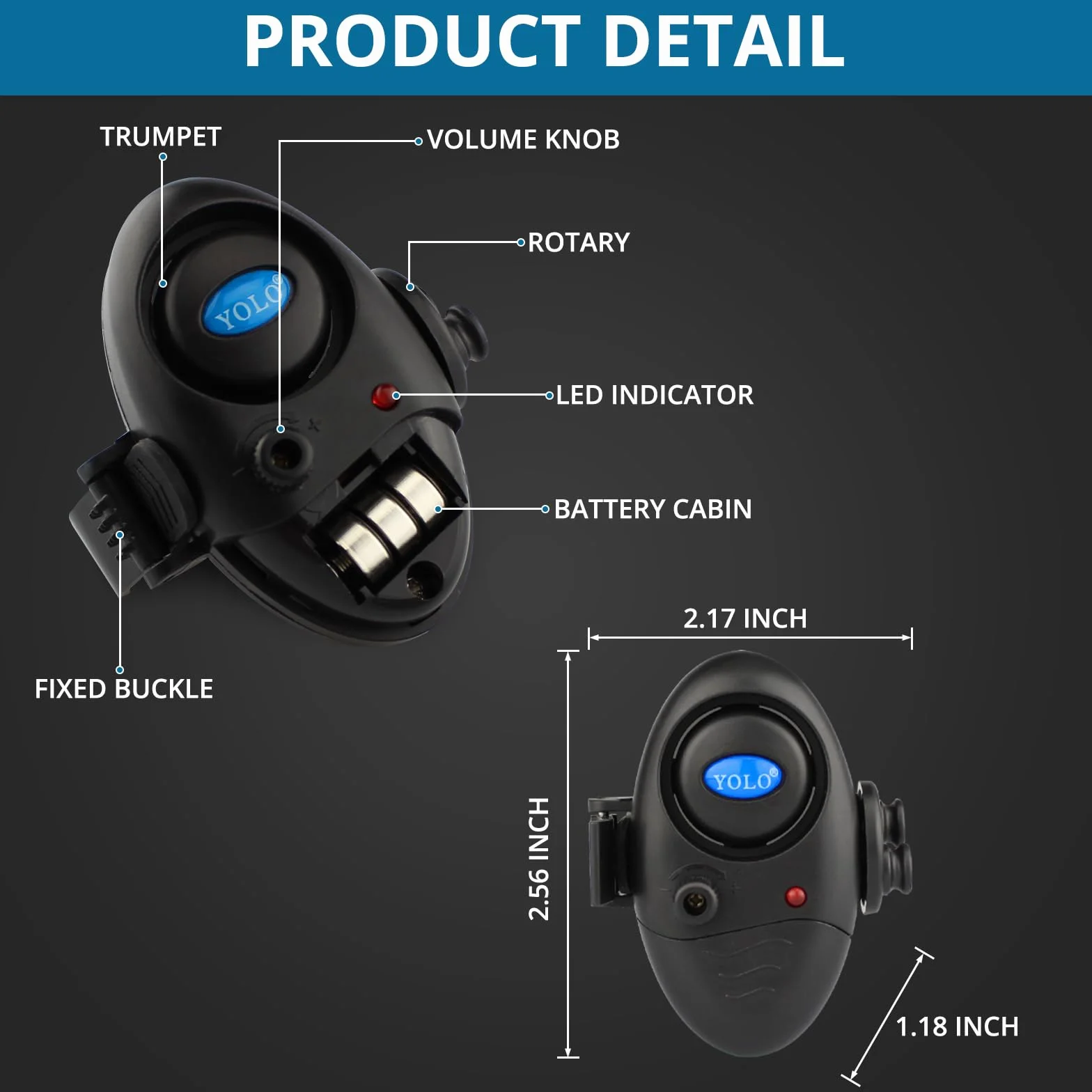 Coolnice 6pcs Détecteurs de Touche électroniques Sensible de Canne à Pêche Alarme de Pêche avec Indicateur Lumineux LED et Son d'Alarme Réglable pour Pêche Nuit Pêche Maritime Nocturne -avec Pile