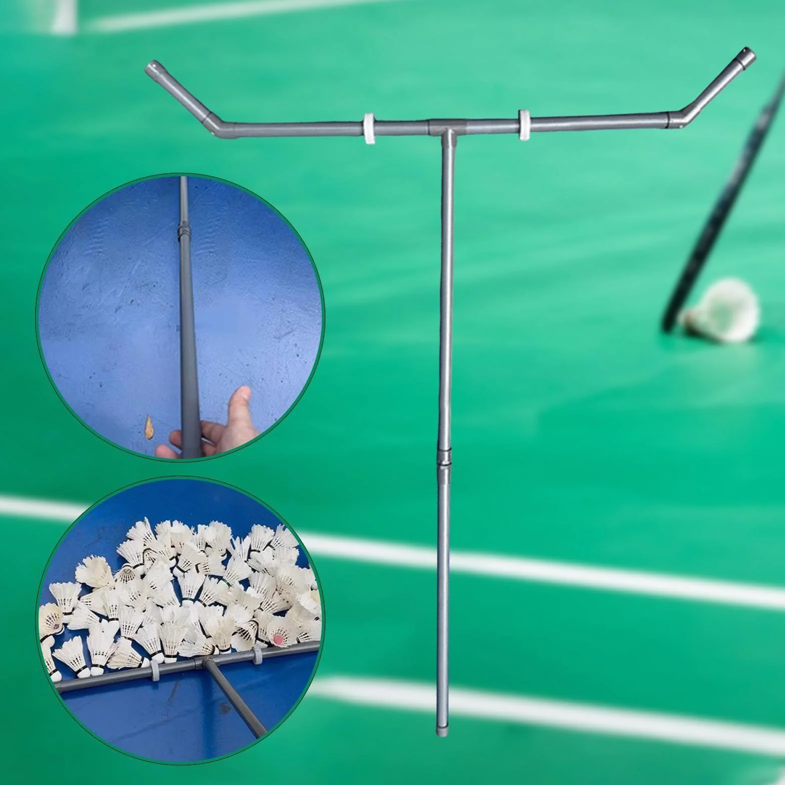 Ramasseur de Volants de Badminton, Balayeuse sur Roues avec Sac, Outil de Ramassage de Volants, Ramasseur de Balles pour Parcs et Salles Intérieures