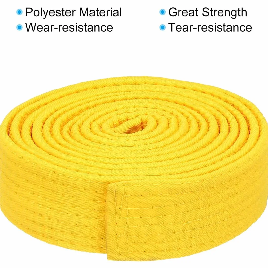 Ceinture de Taekwondo Jaune 220 cm pour Enfants Adultes, Judo Karaté Arts Martiaux