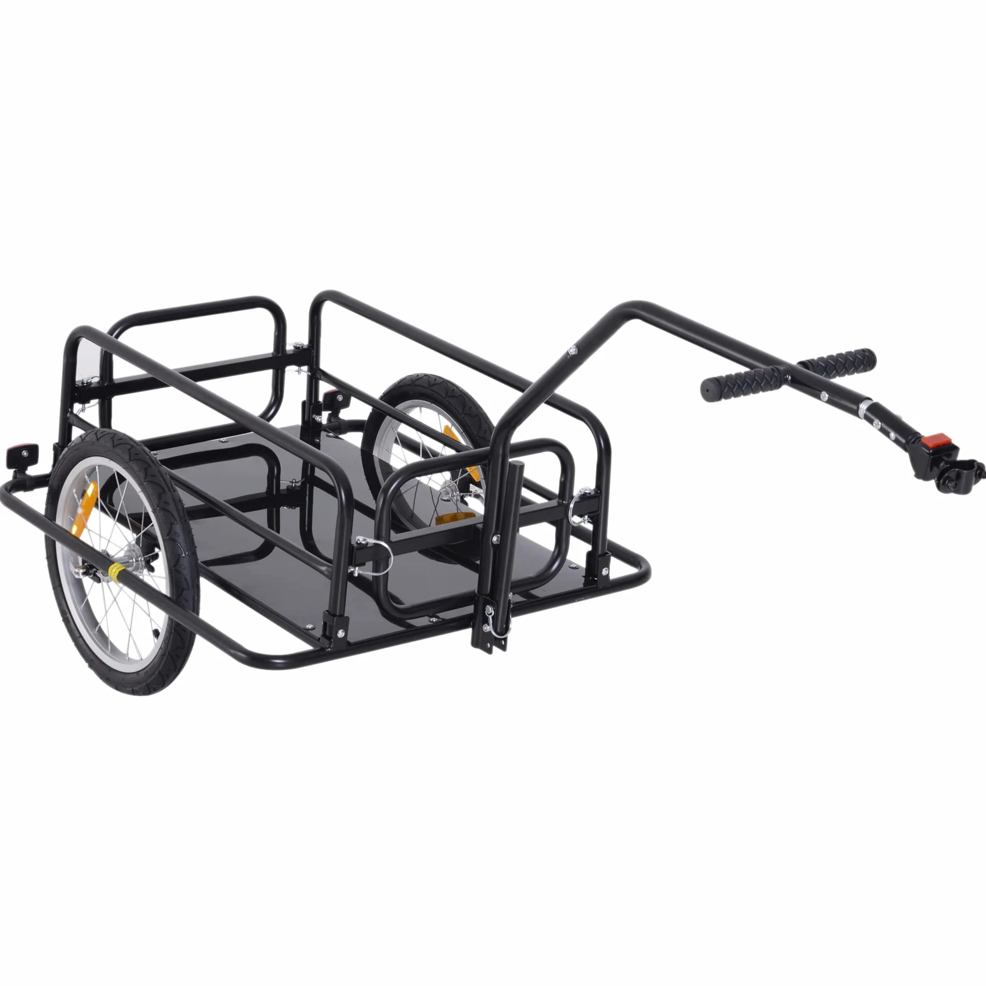 Remorque vélo pliable barre d'attelage universelle acier noir