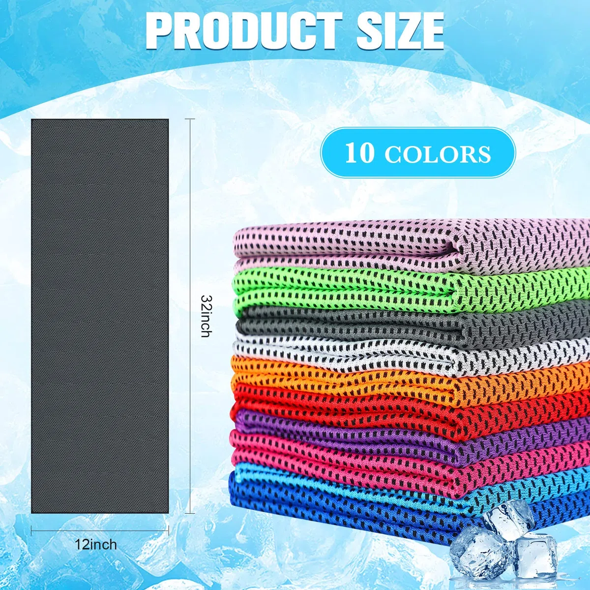 Maitys Lot de 500 serviettes rafraîchissantes en microfibre douce et respirante pour le cou et le visage, pour les athlètes par temps chaud, la gym, le yoga, l'entraînement