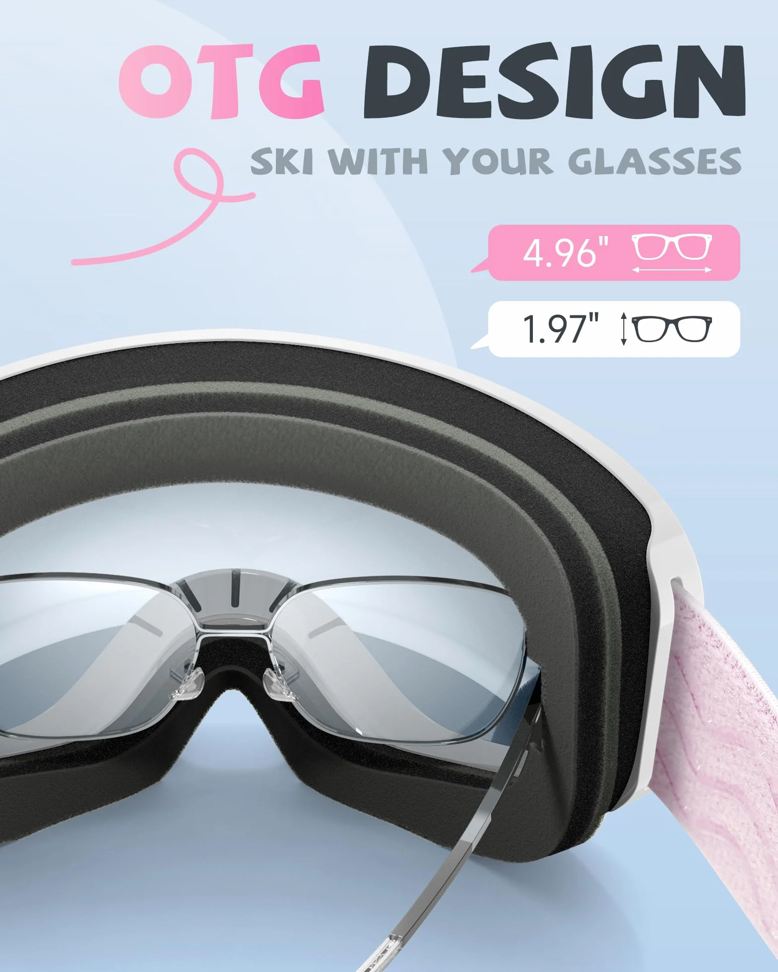 Lunettes de Ski et Snowboard Enfant 3-14 Ans Double Lentille Anti-Buée Protection UV OTG