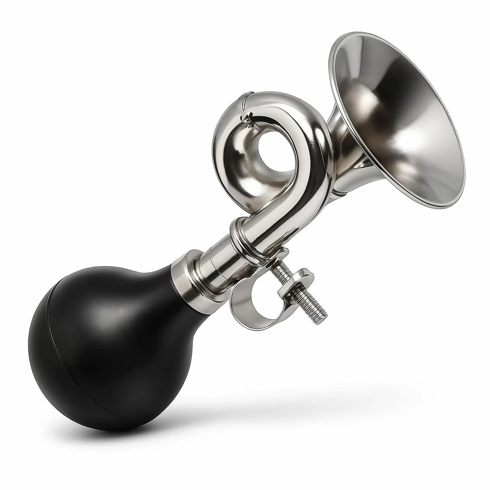 Klaxon de Vélo Rétro en Metal, Trompette Vélo Classique Noir, Design Rétro Métal Squeeze Bugle Klaxon, Avertisseur Sonore Bulb Klaxon de Bicyclette, avec Collier de Serrage Réglable