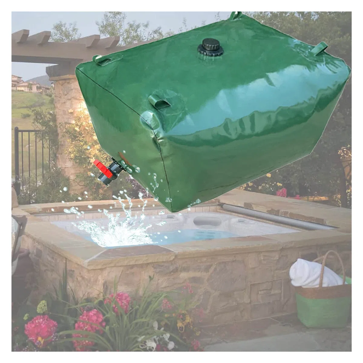 Réservoir d'eau Pliable de 240 à 6000 L - Réservoir d'eau Portable en PVC for l'irrigation agricole et Les Situations d'urgence(1000 L/264 Gallon/1.5x1.2x0.6 m)