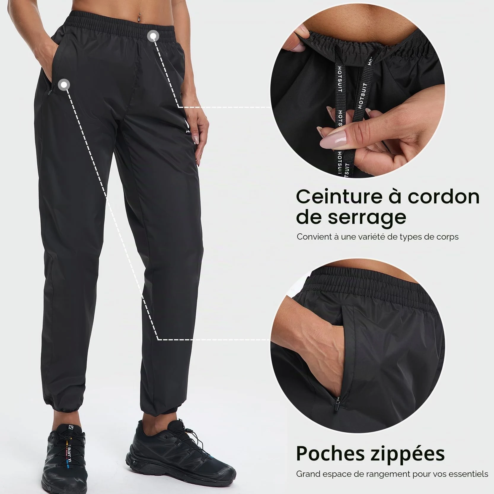 HOTSUIT Costume Sauna Femmes Pantalon Veste Amincissant Séance de Gym Sweat Suits Vêtements de Sudation Survêtement Sauna
