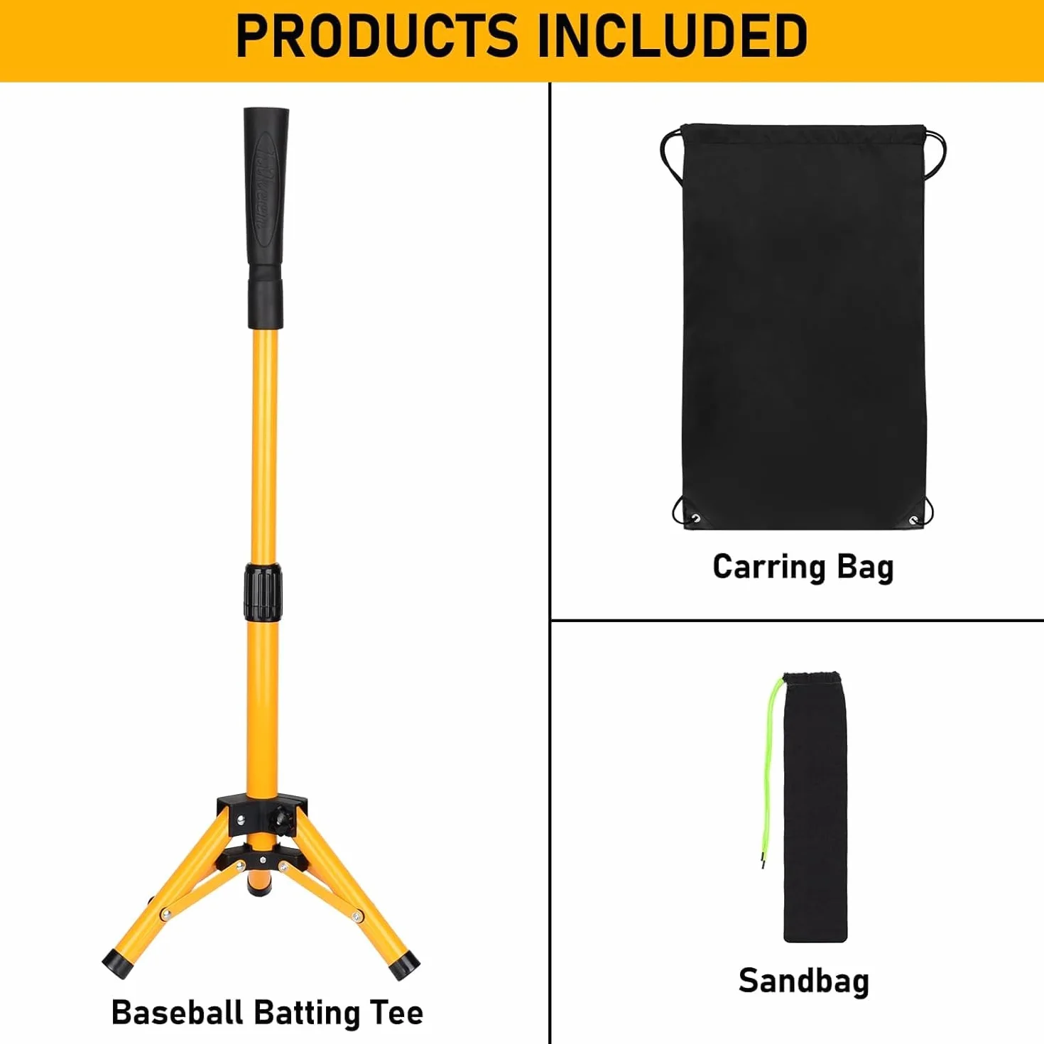 BOOSTEADY Baseball Batting Tee Portable Hauteur Réglable Trépied Softball Pliable avec Sac de Transport