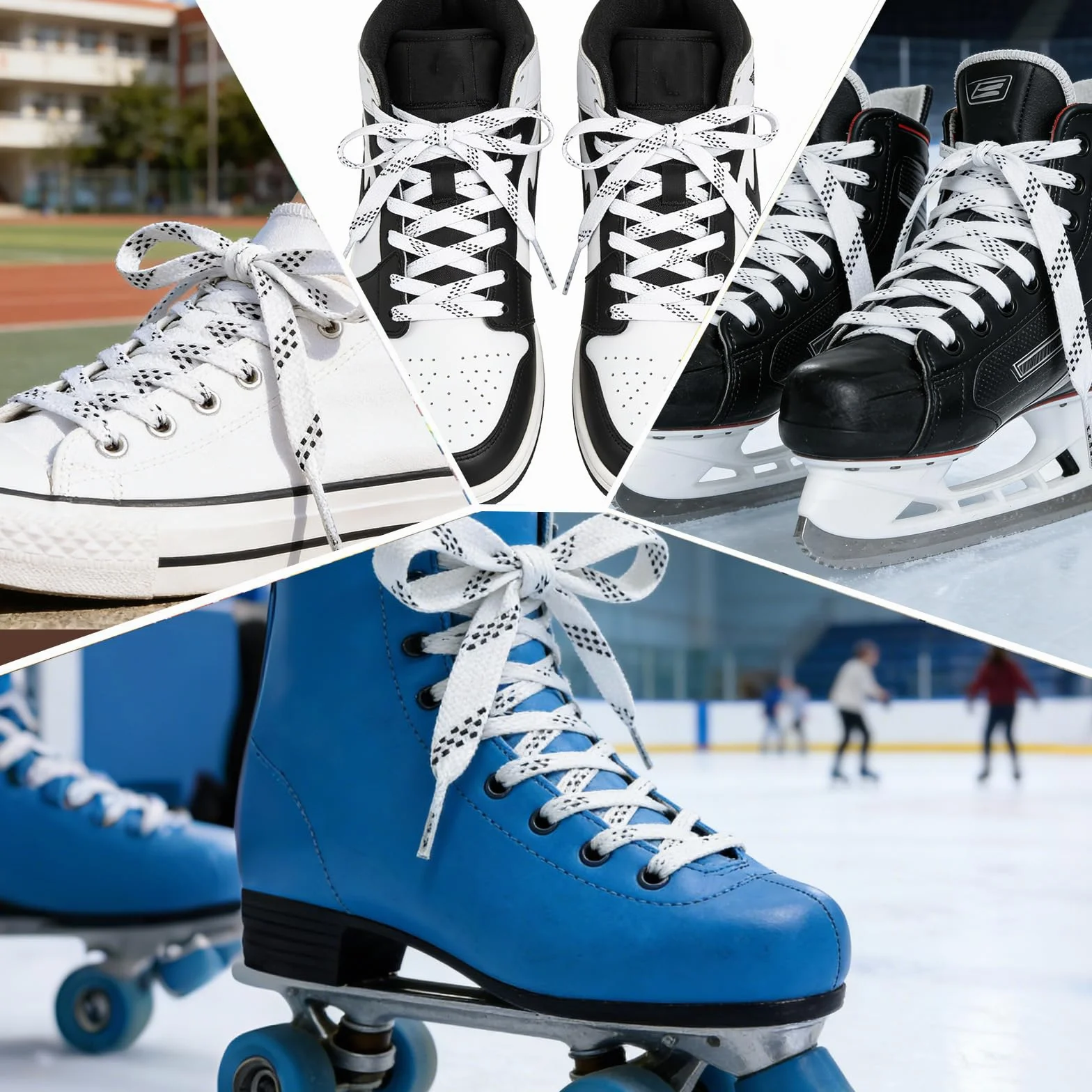 WiDream 1 Paire Lacets Cirés pour Patins de Hockey, Lacets de Hockey Cirés Étroitement Tissés, Lacets Professionnel Durable Anti-de Patinage, Lacet Patin Hockey pour Le Sport,Le Ski,Le Hockey(244cm)
