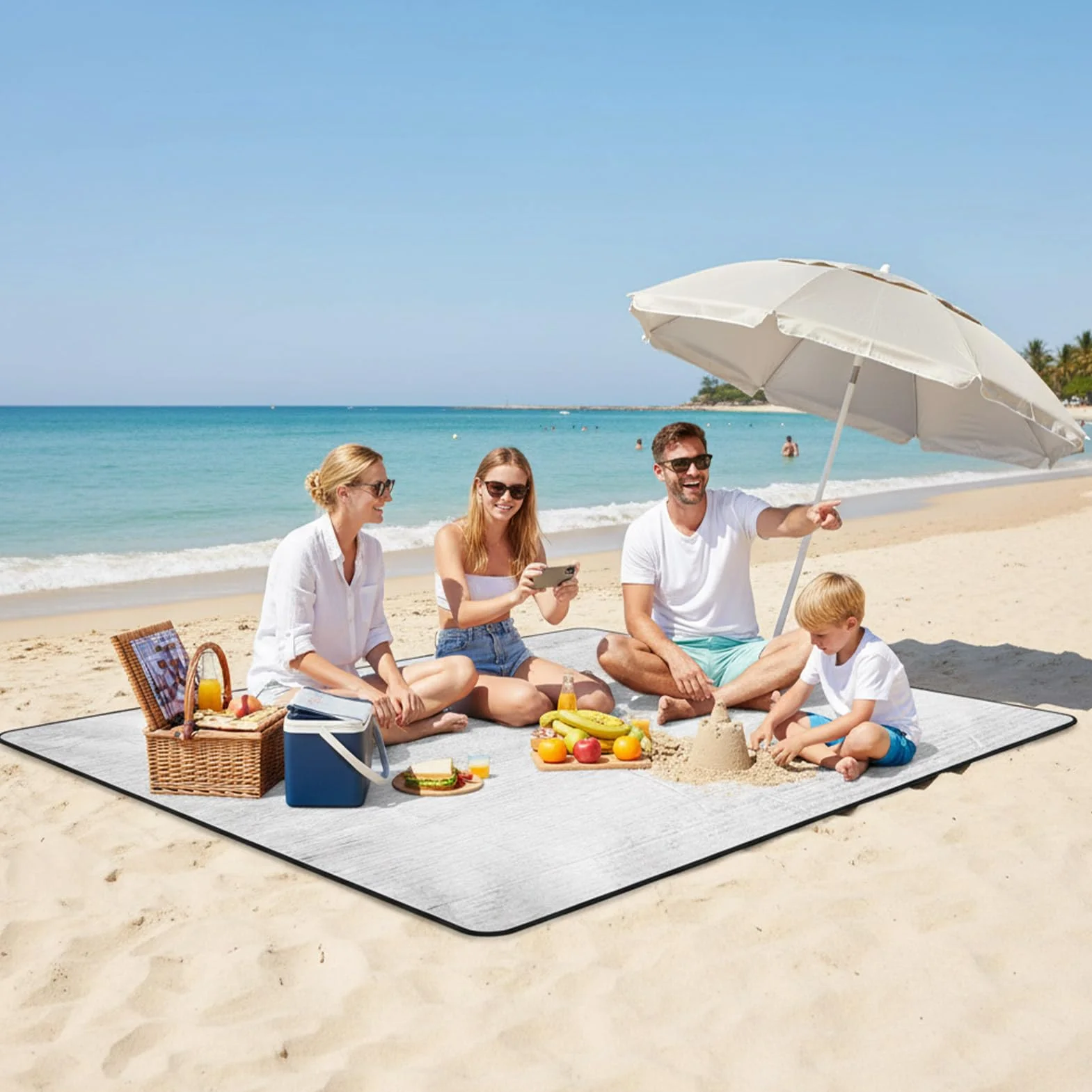 Tapis Isolant Camping Aluminium Pliable 200 x 200 cm Étanche Thermique Anti-Humidité