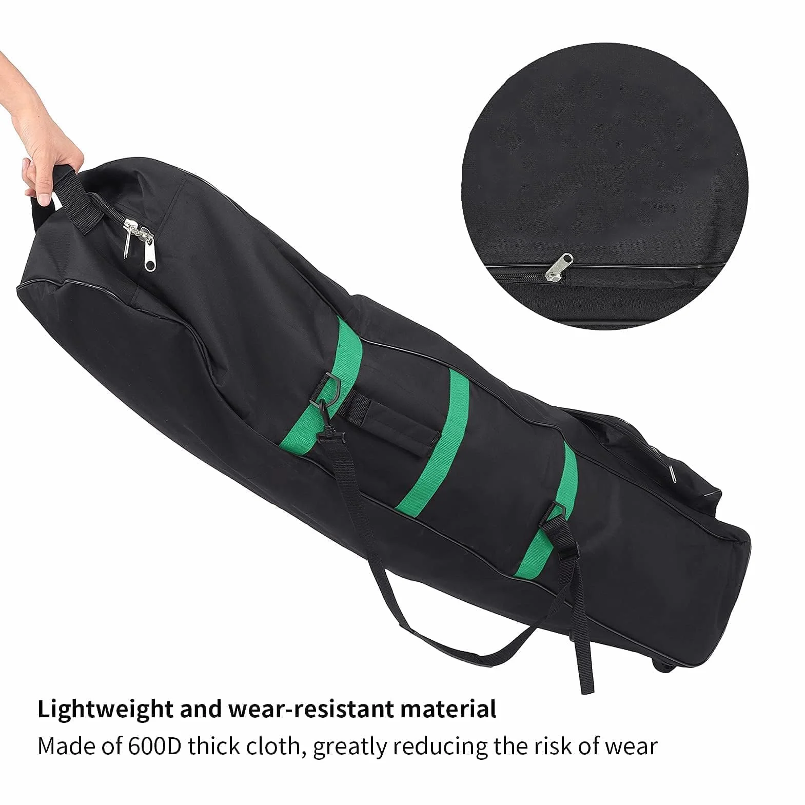 VBESTLIFE Sac de Voyage de Golf avec Roulettes Pliable 600D Oxford Vert