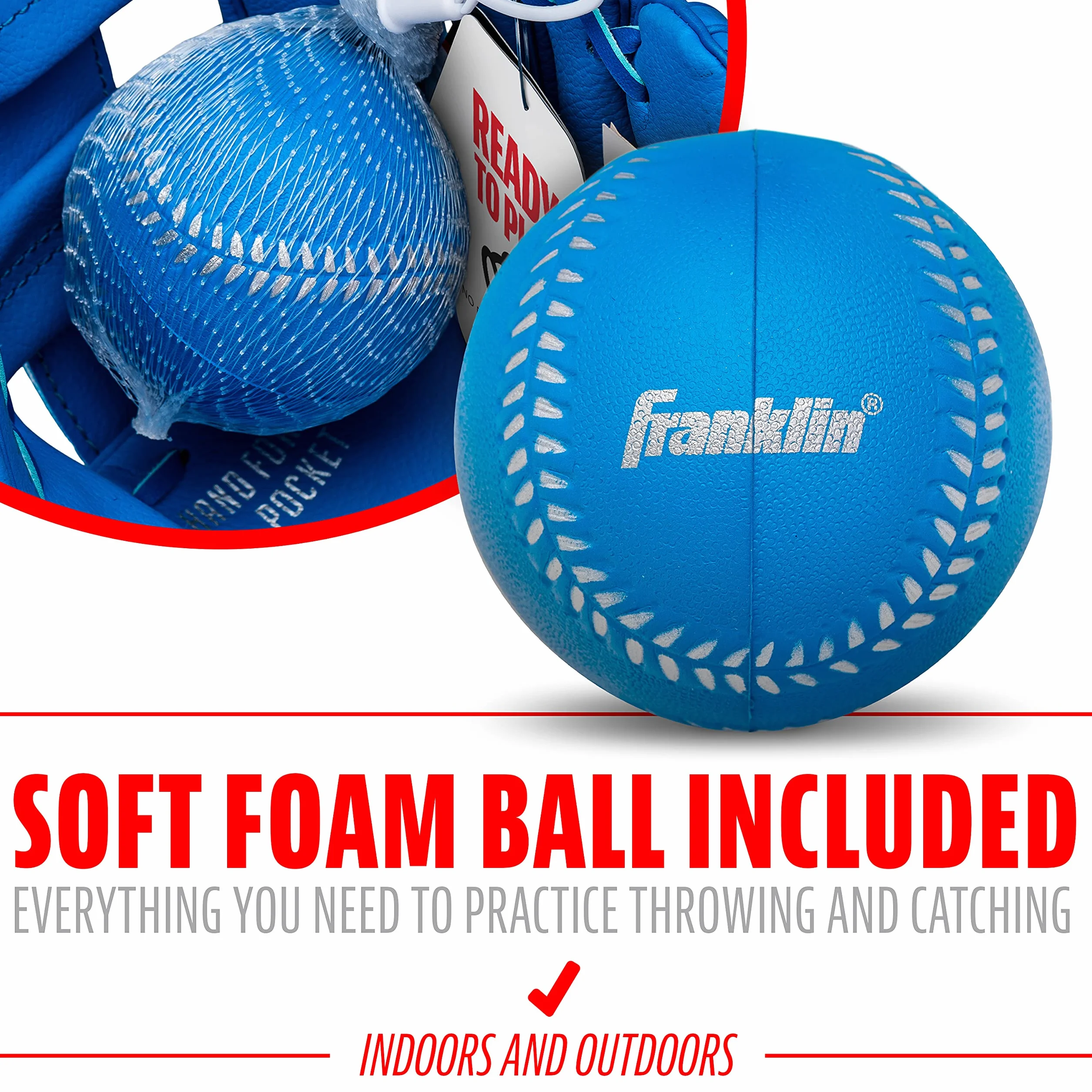 Franklin Sports Gant de Baseball RTP Enfant 24,1 cm Ensemble Gant + Balle