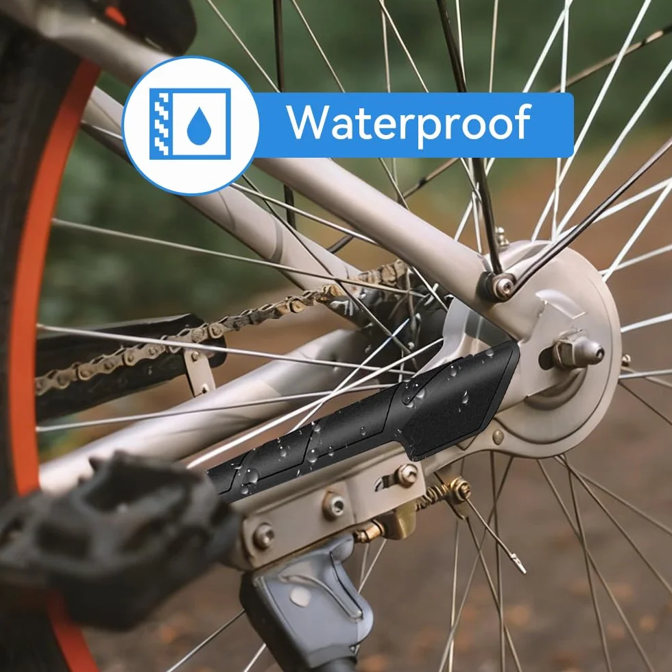 Protection de Chaîne Vélo Silicone 2 Pièces, Protège Cadre Anti-Rayures Auto-Adhésif Noir