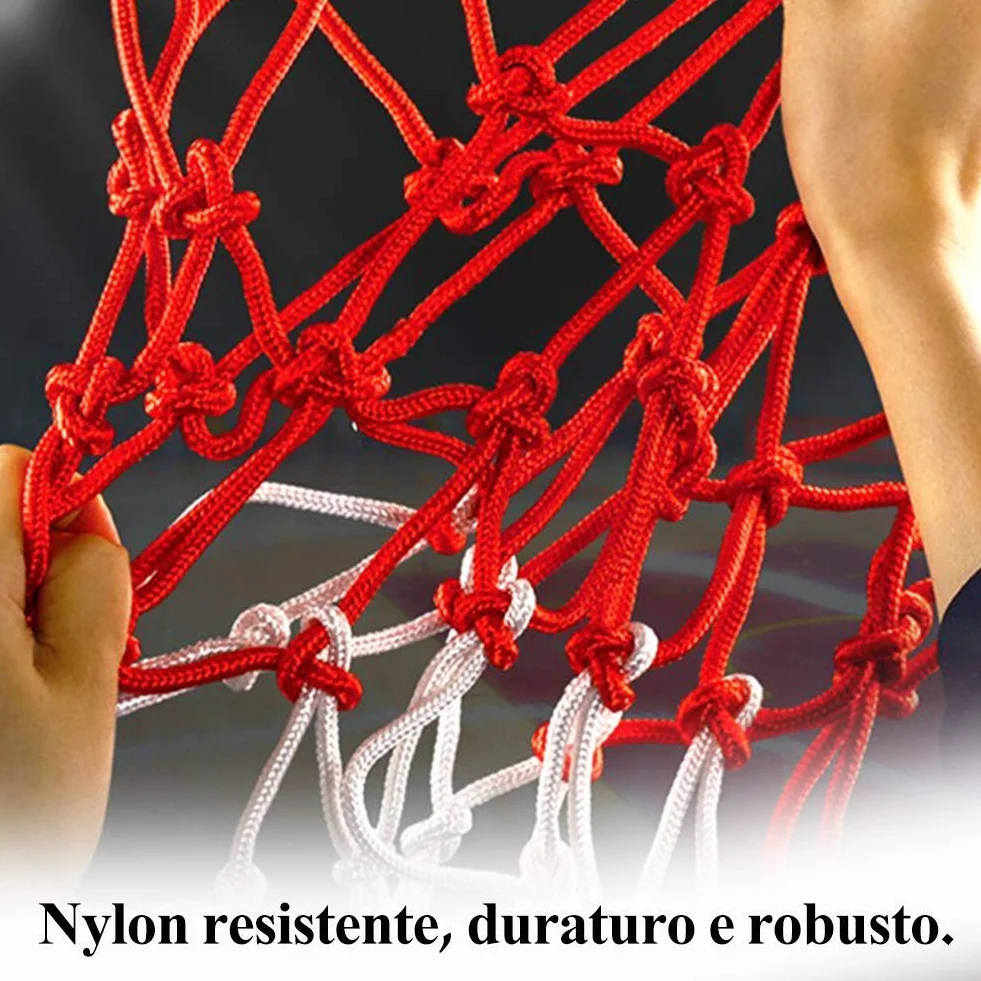 Filet de Basketball Multicolore 2 Pièces 12 Boucles pour Panier Intérieur Extérieur