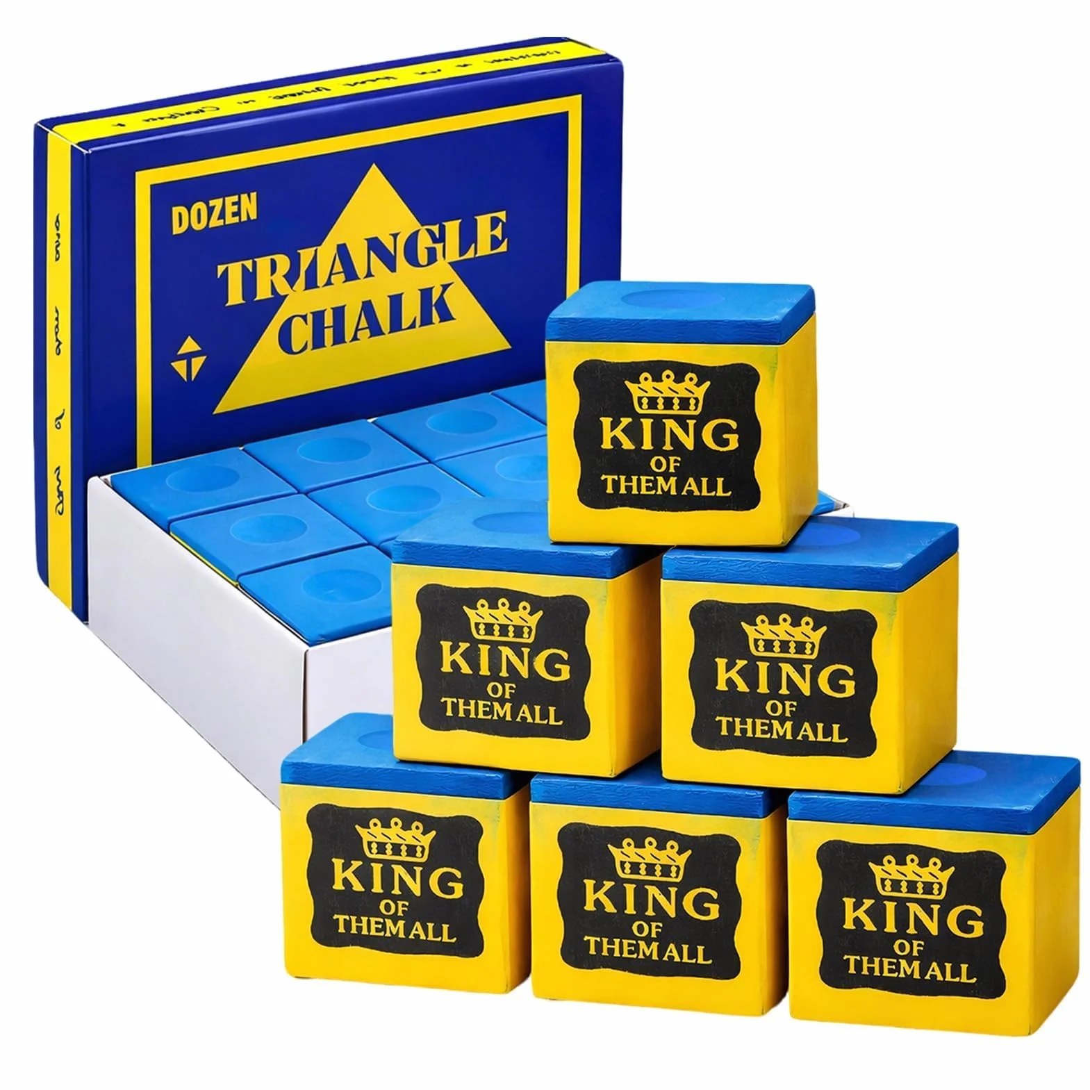 Craie de Billard Bleu Lot de 12, Haute Performance Carbonate de Calcium pour Pool Snooker