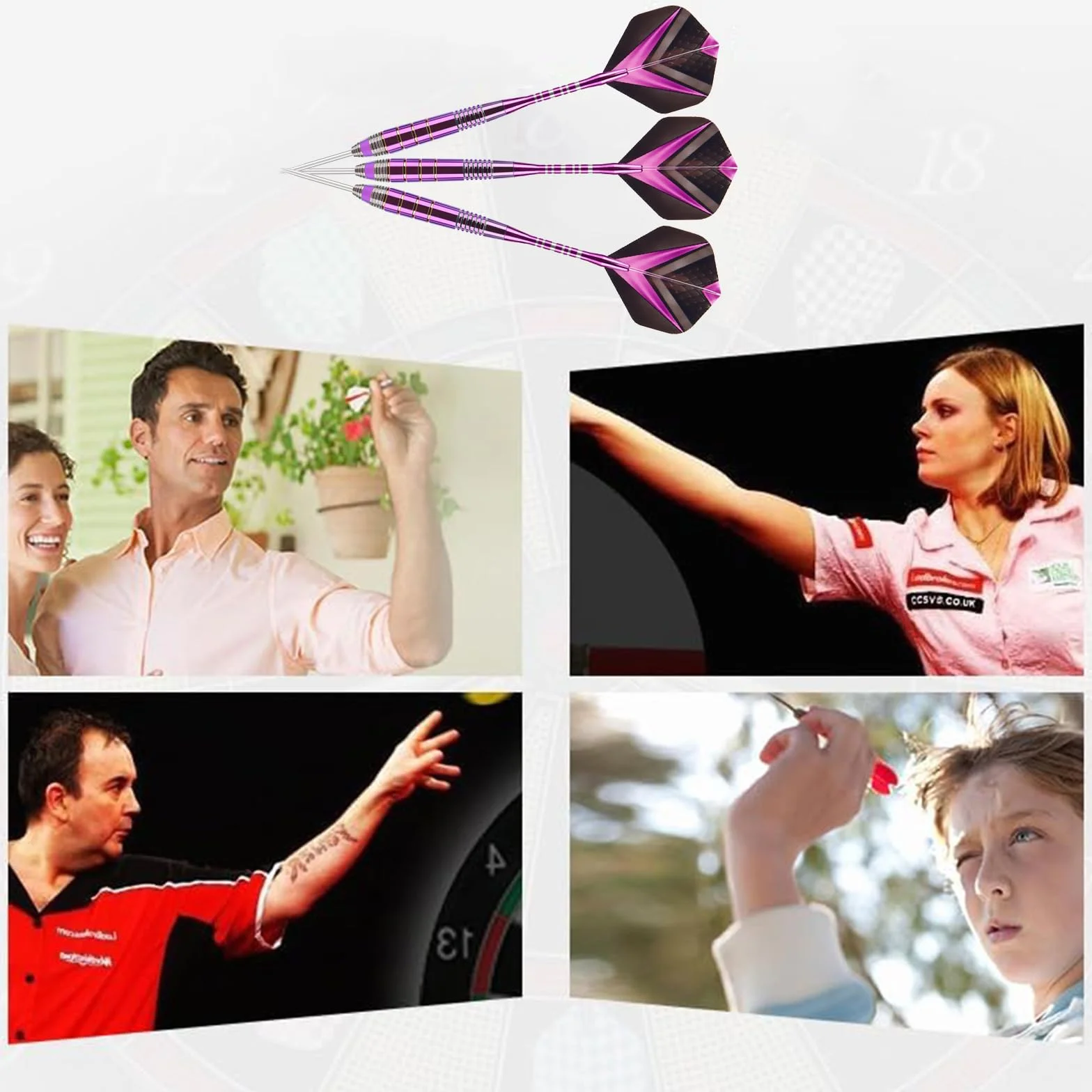 Fléchettes professionnelles en acier avec pointe métal