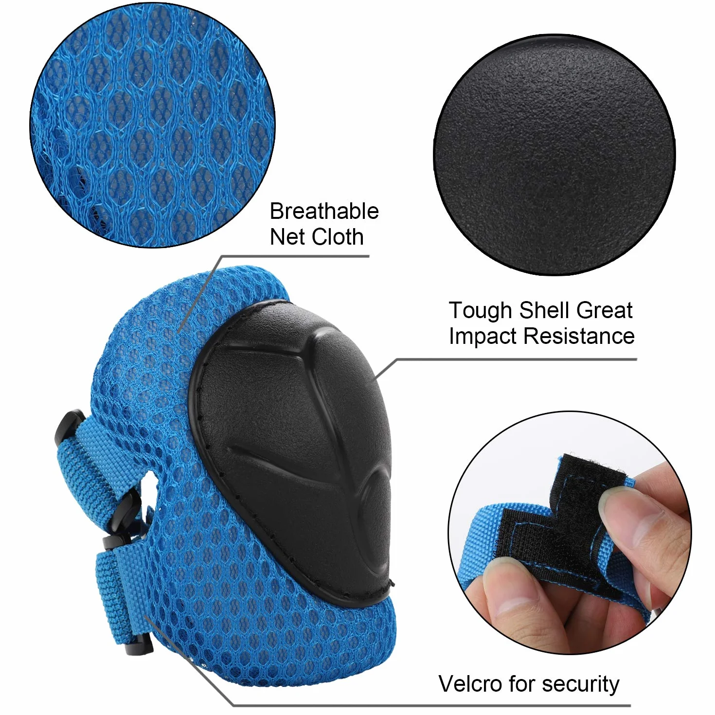 Sport Protection Enfant 6 Pcs Protège-Poignet Coudière Genouillère