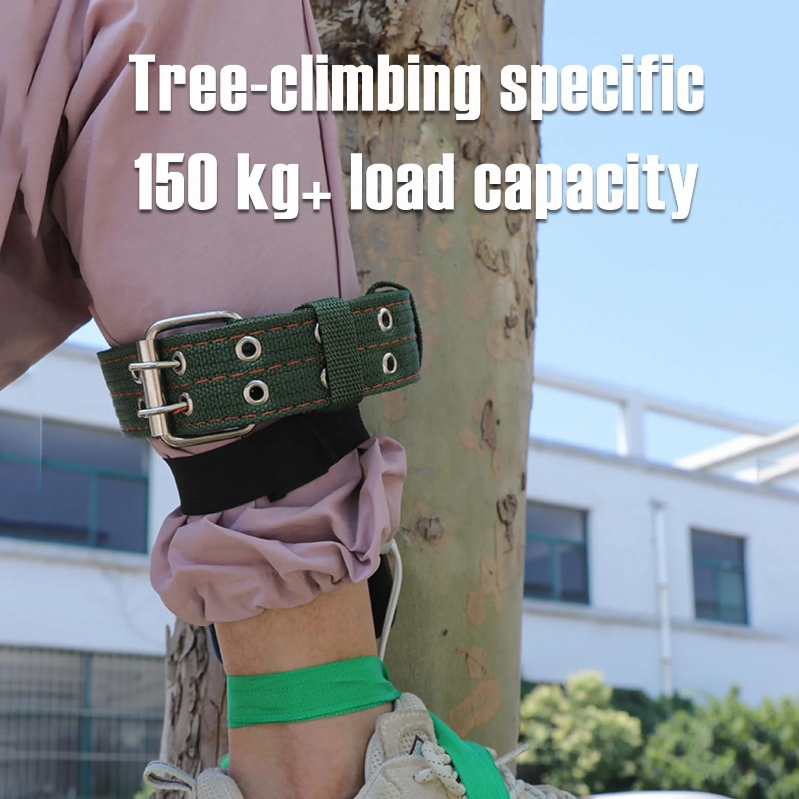 Kit d'Escalade sur Arbre avec Griffes d'Élagage Double Dents Trempées, Baudrier Ajustable et Corde de Sécurité 3M pour Arboriculture