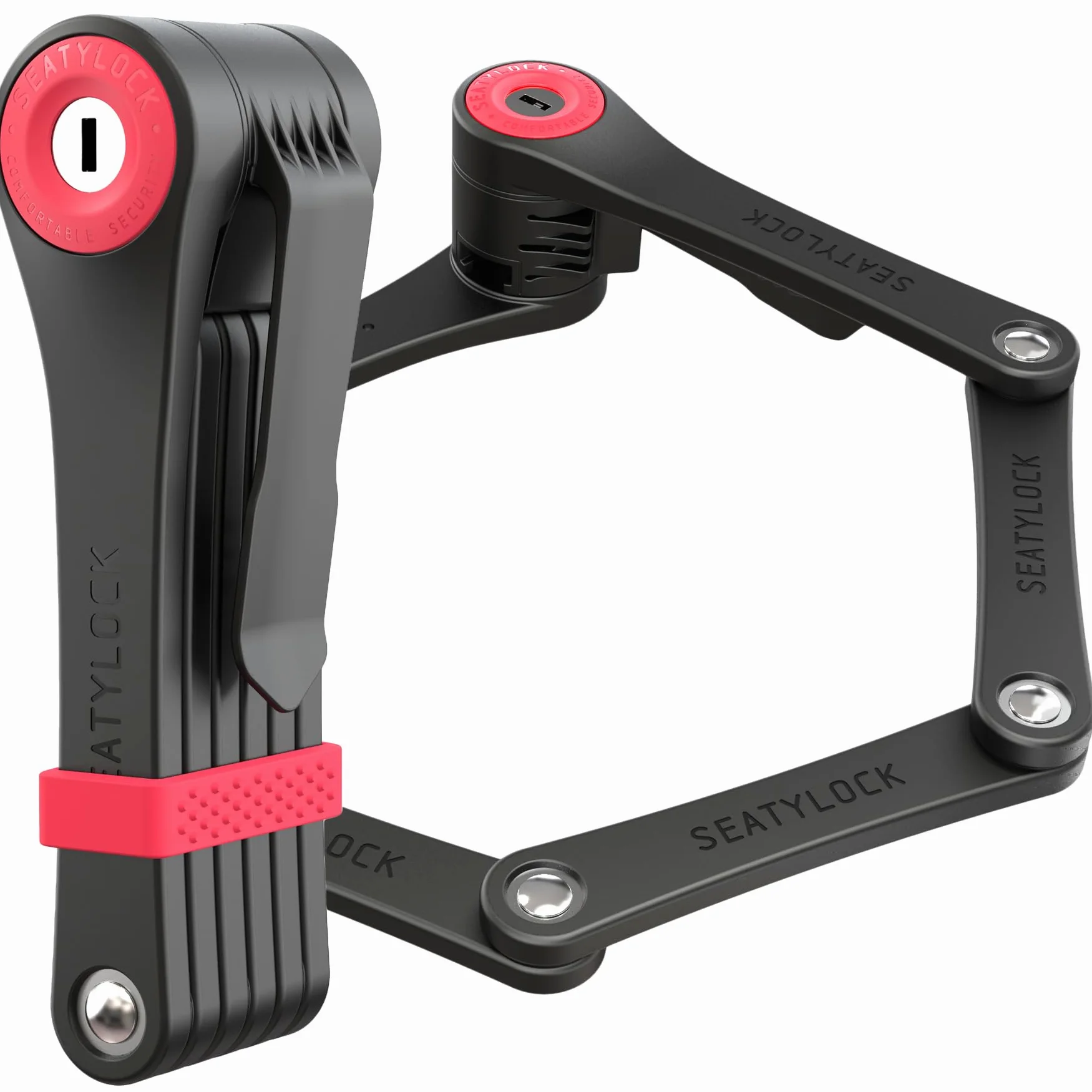 FoldyLock Clipster Antivol pliable pour vélo Sécurité 14/18 Argent | Antivol de vélo léger, portable, compact, ultra élégant, accessoire de protection intelligent, 75 cm