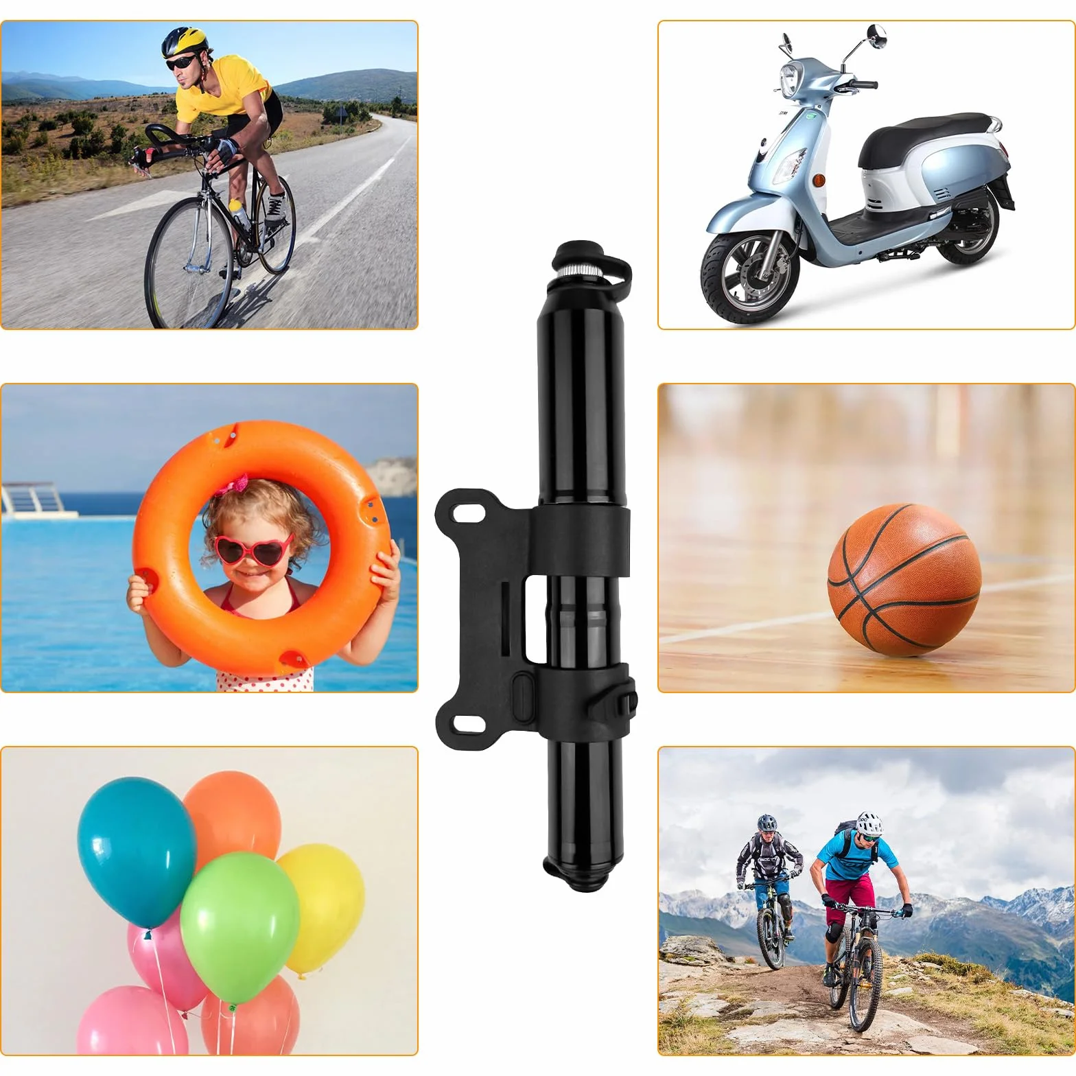 Mini Pompe à Vélo 120 PSI, Compatible Presta et Schrader, Support Fixation, pour Vélo Route VTT