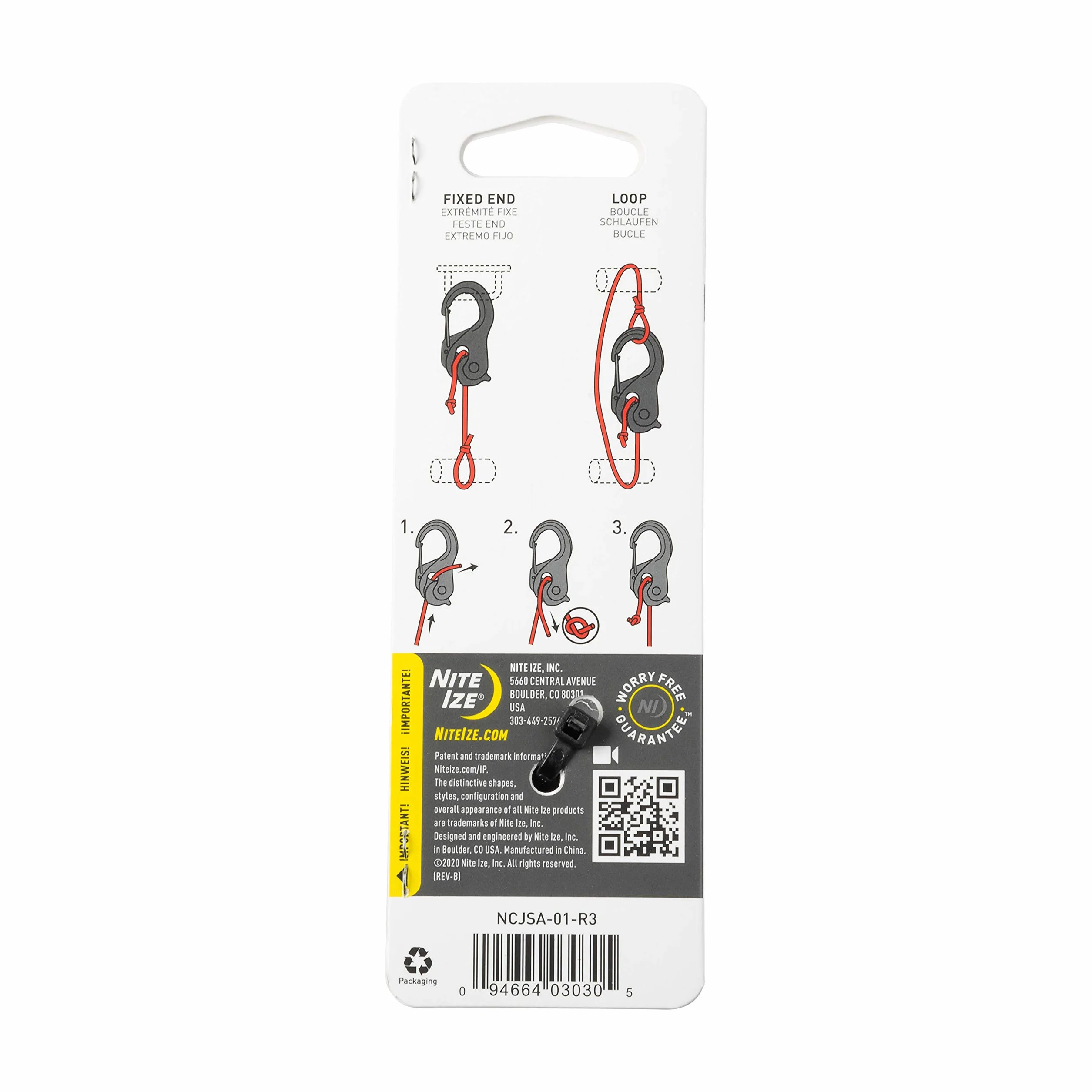 Nite Ize CamJam XT Mécanisme de fixation de caméra en aluminium mousqueton Noir