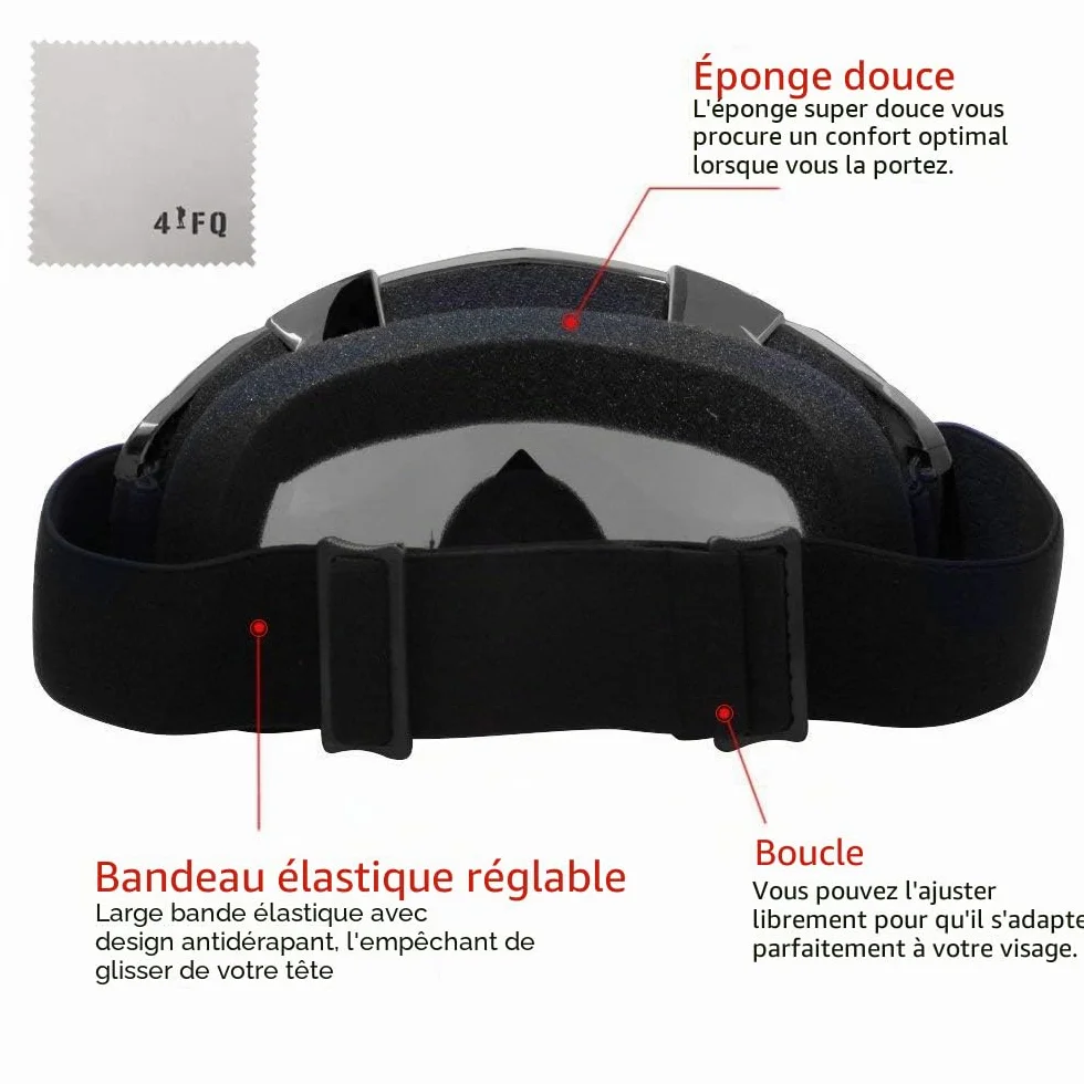 Lunette de Moto Cross, Lunettes de Protection réglables anti-UV
