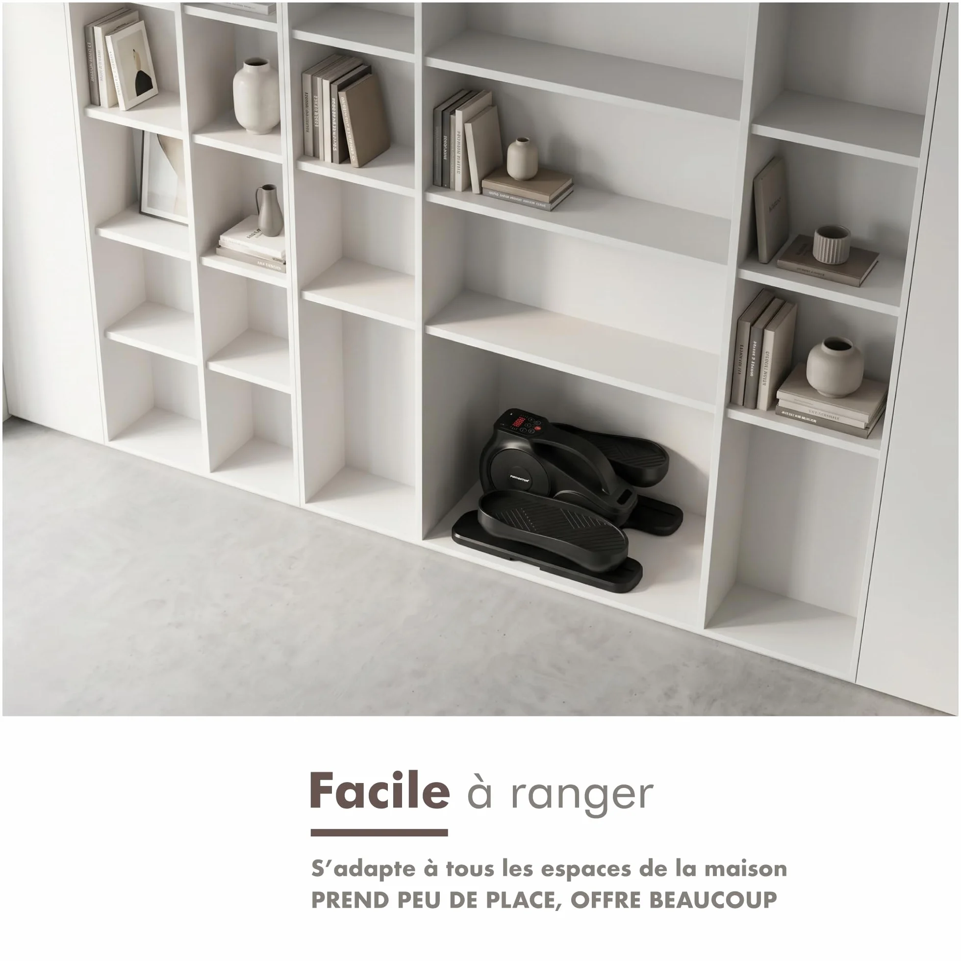 PORTENTUM Mini Velo elliptique électrique avec Bandes de résistance Tapis Sangles Pédalier d'appartement Automatique Manuel 12 Vitesses Moteur Silencieux