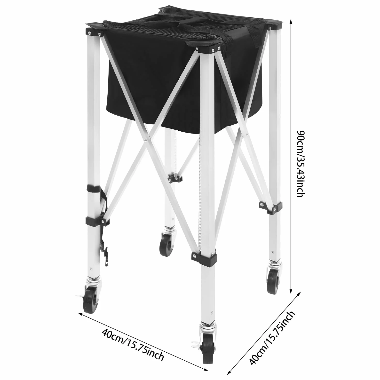 Chariot à balles de tennis pliable, panier à balles de tennis léger avec roues, chariot de balle portable en aluminium, chariot pour balle de tennis, baseball