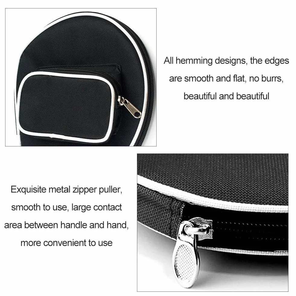 Housse pour Raquette de Tennis de Table, Sac pour 2 Raquettes avec Compartiment pour 3 Balles