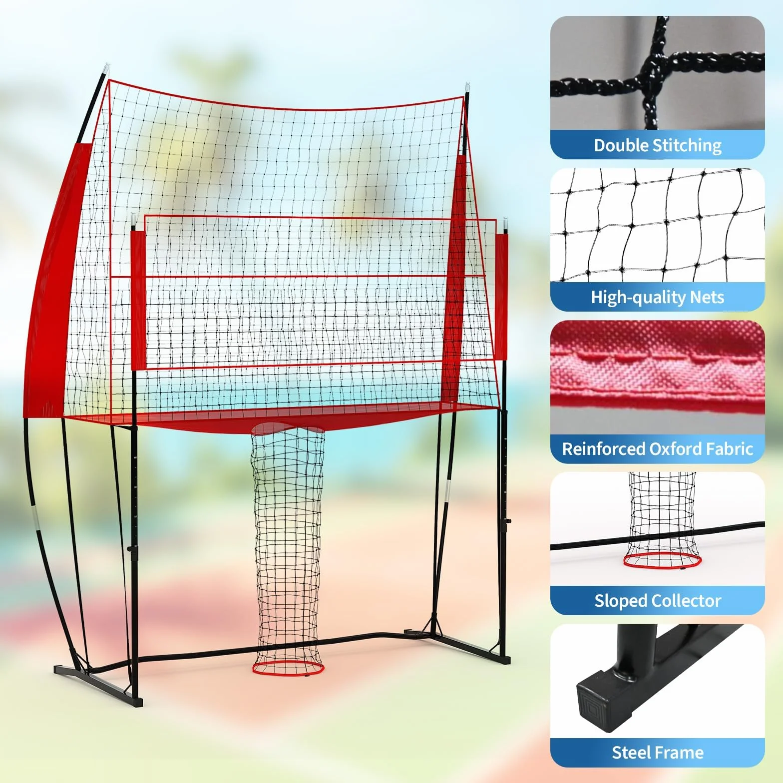 Filet de Volley-Ball réglable 2,4 x 3,4 m avec sac de transport