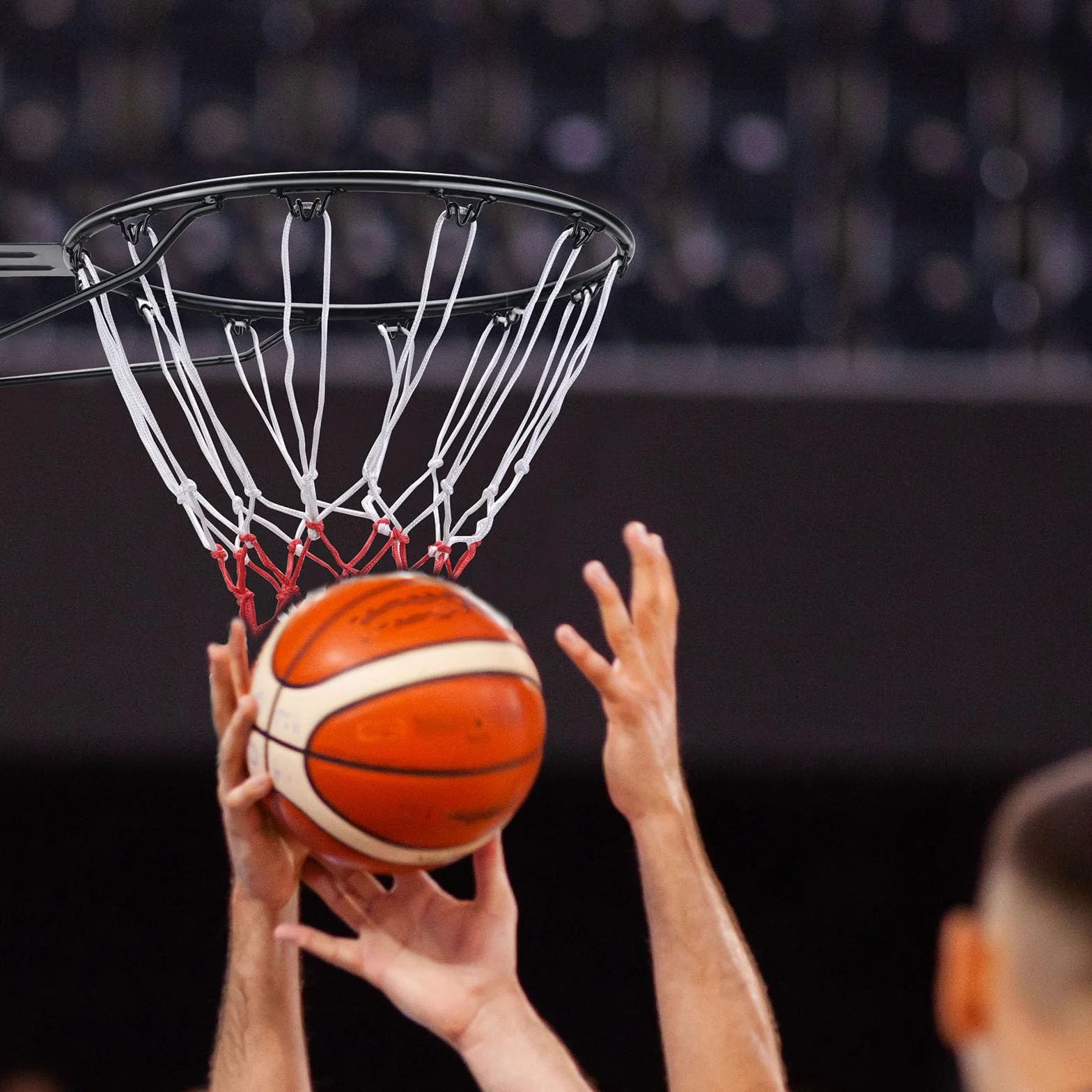VEVOR Panier de Basket Diamètre 485 mm Cerceau Acier Carbone Filet But Mural Remplacement Entraînement Extérieur Intérieur