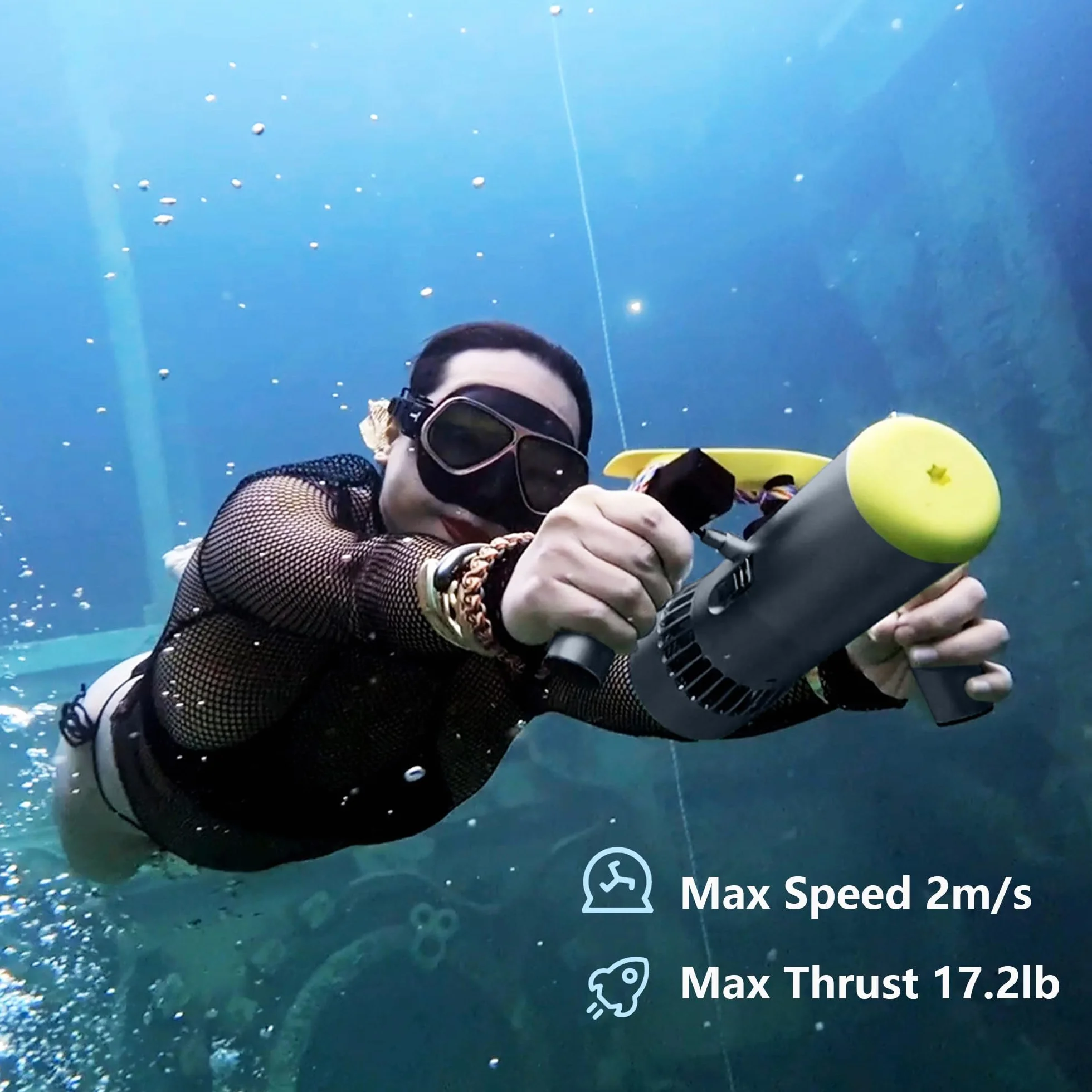 OMPHOBBY Edge K5 Scooter sous-Marin 50M étanche Autonomie 60 Minutes Contrôle 3 Vitesses