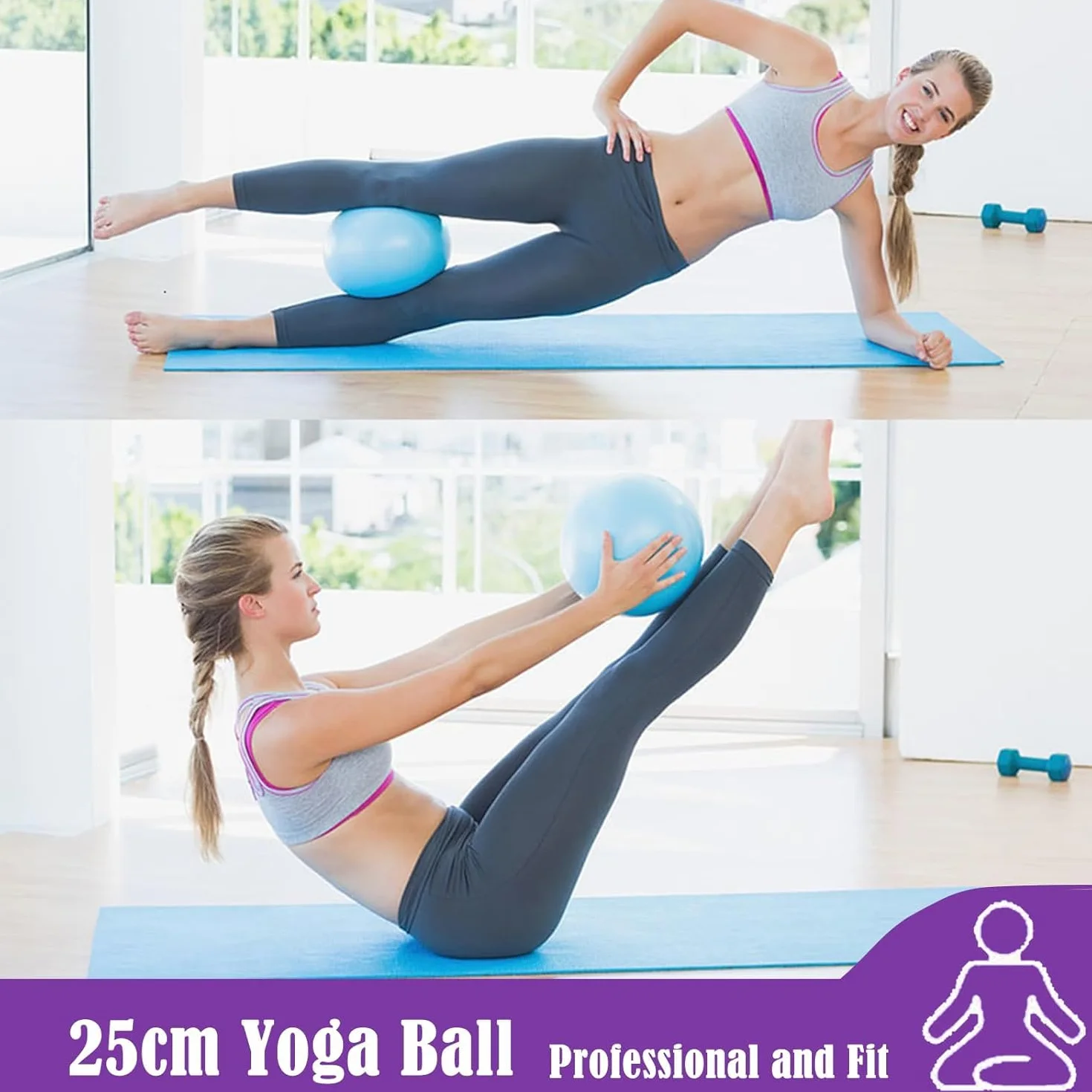 Kit Pilates 15 Pièces Bandes de Résistance Anneau de Roue
