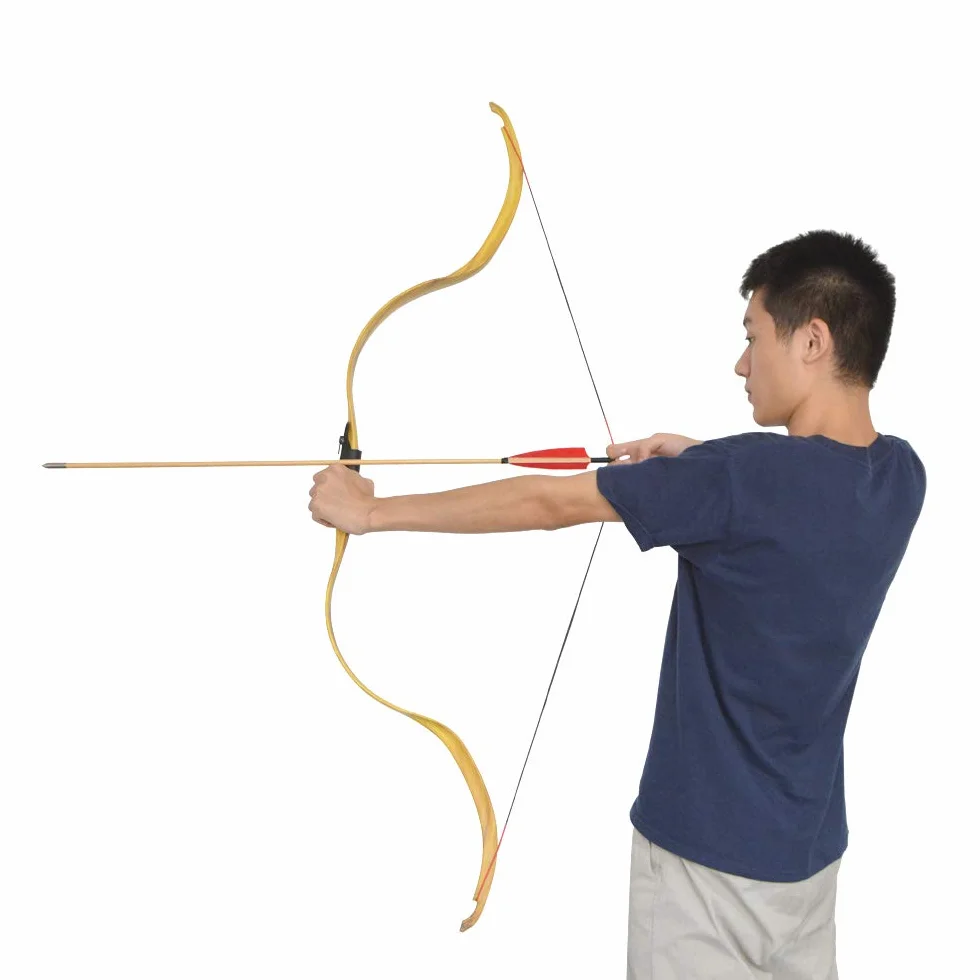 Ensemble d'arc traditionnel classique en bois avec flèche 30lbs